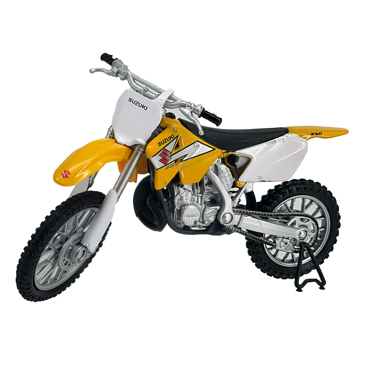 Welly Die Cast Suzuki RM250 Yellow 1:18 Scale Motorcycle – Collectible Dirt Bike Model