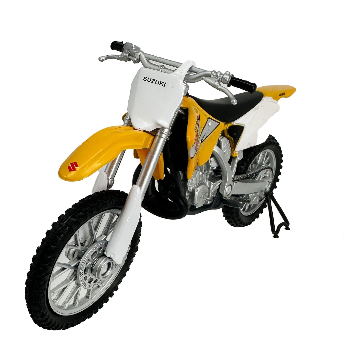 Welly Die Cast Suzuki RM250 Yellow 1:18 Scale Motorcycle – Collectible Dirt Bike Model