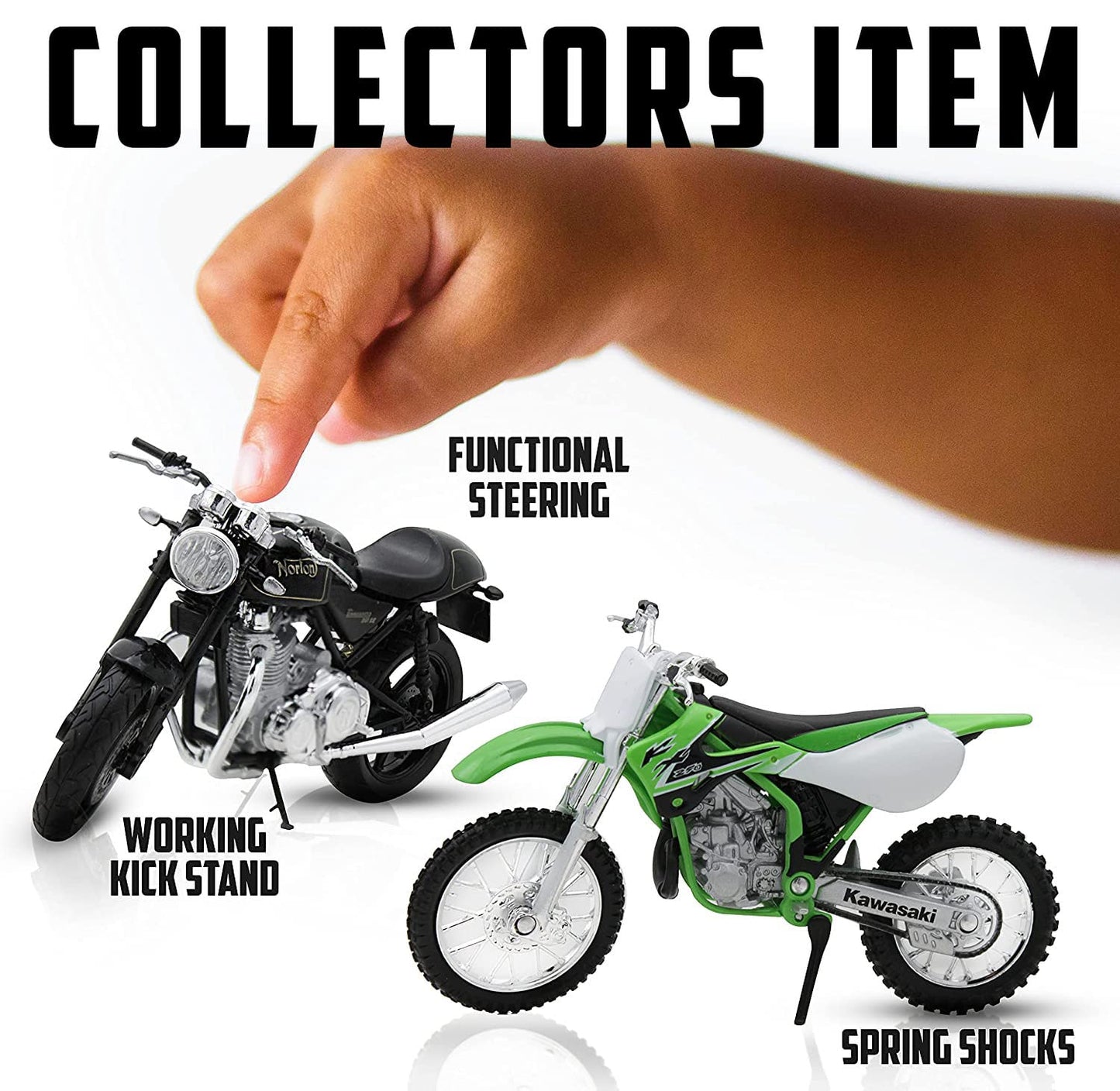 Welly Die Cast Motorcycle Yellow Suzuki DR-Z400S - 1:18 Scale | Collectible Diecast Bike