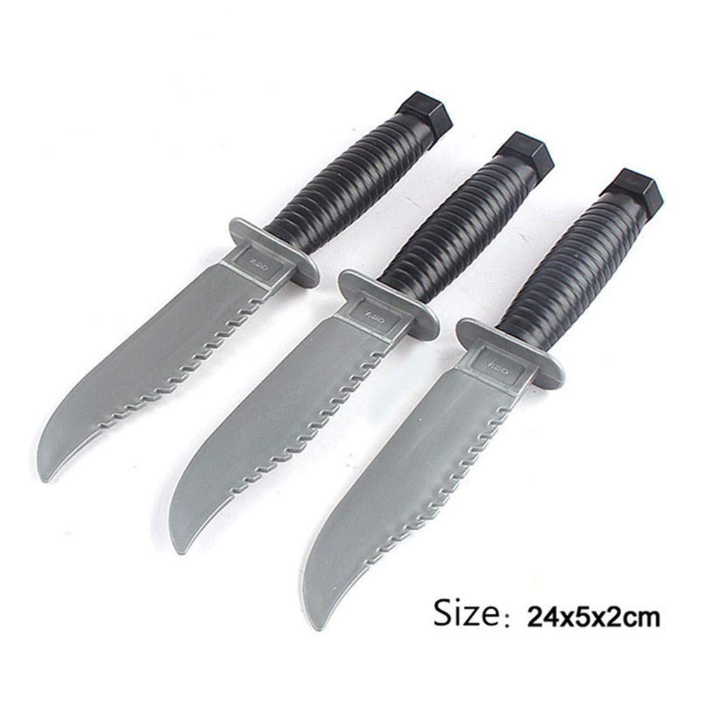 Wendy Mall 3pcs Plastic Knife Toy — Retractable Gag Props for Parties & Halloween