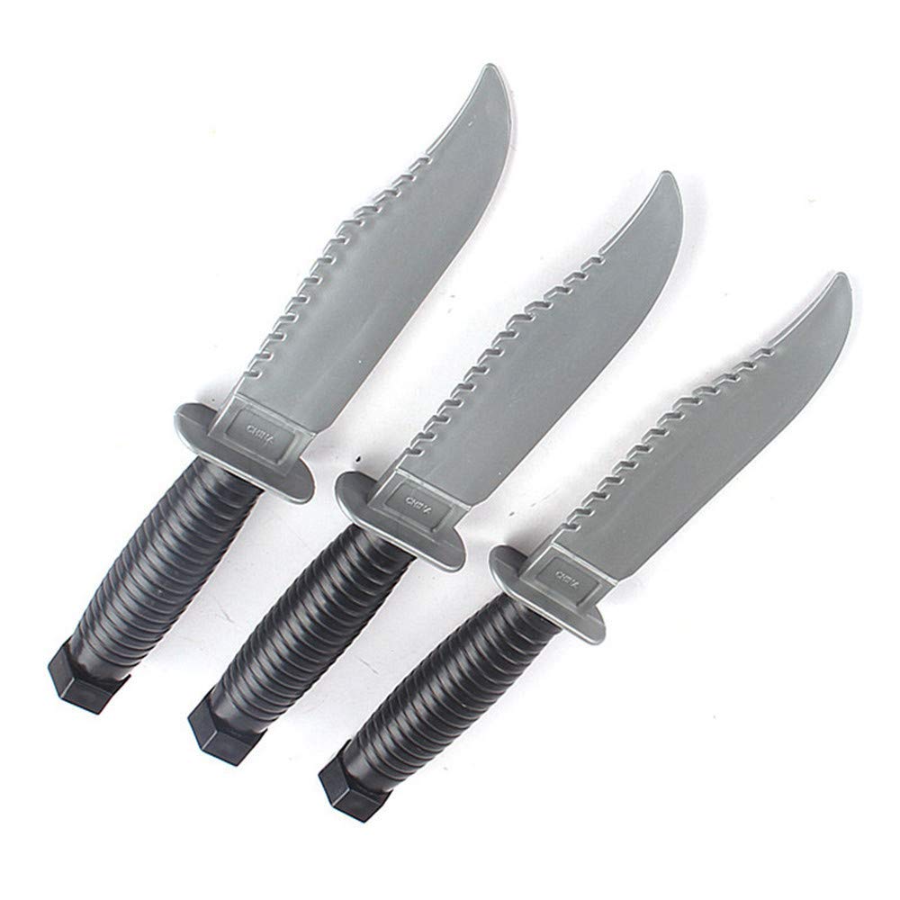 Wendy Mall 3pcs Plastic Knife Toy — Retractable Gag Props for Parties & Halloween