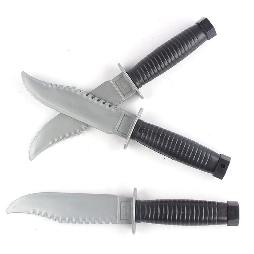 Wendy Mall 3pcs Plastic Knife Toy — Retractable Gag Props for Parties & Halloween