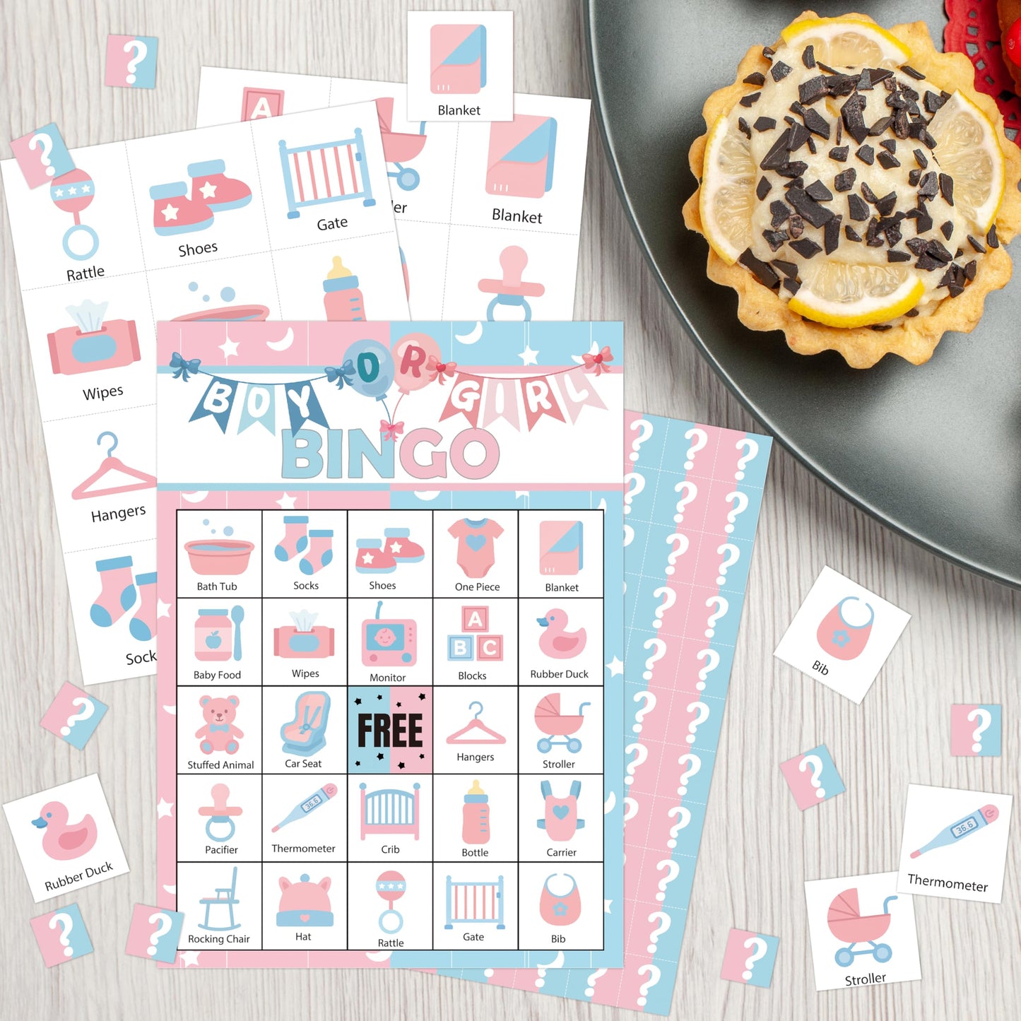 wenhihsiy Gender Reveal Bingo Cards – 24-Player Neutral Party Game for Baby Showers