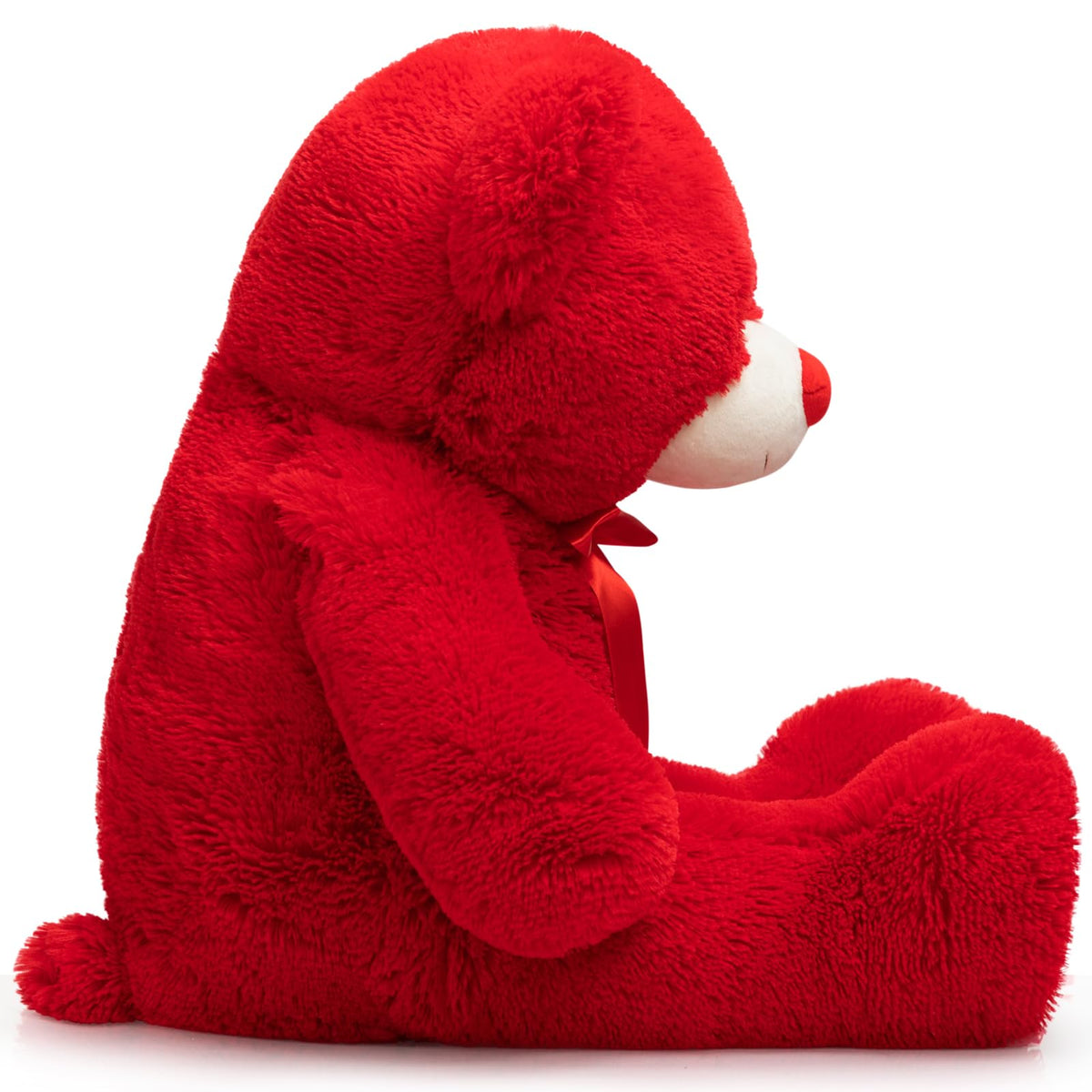 WENMOTDY 36-Inch Giant Teddy Bear Plush with Red Ribbon Bow – Soft Gift for Girlfriend or Bride