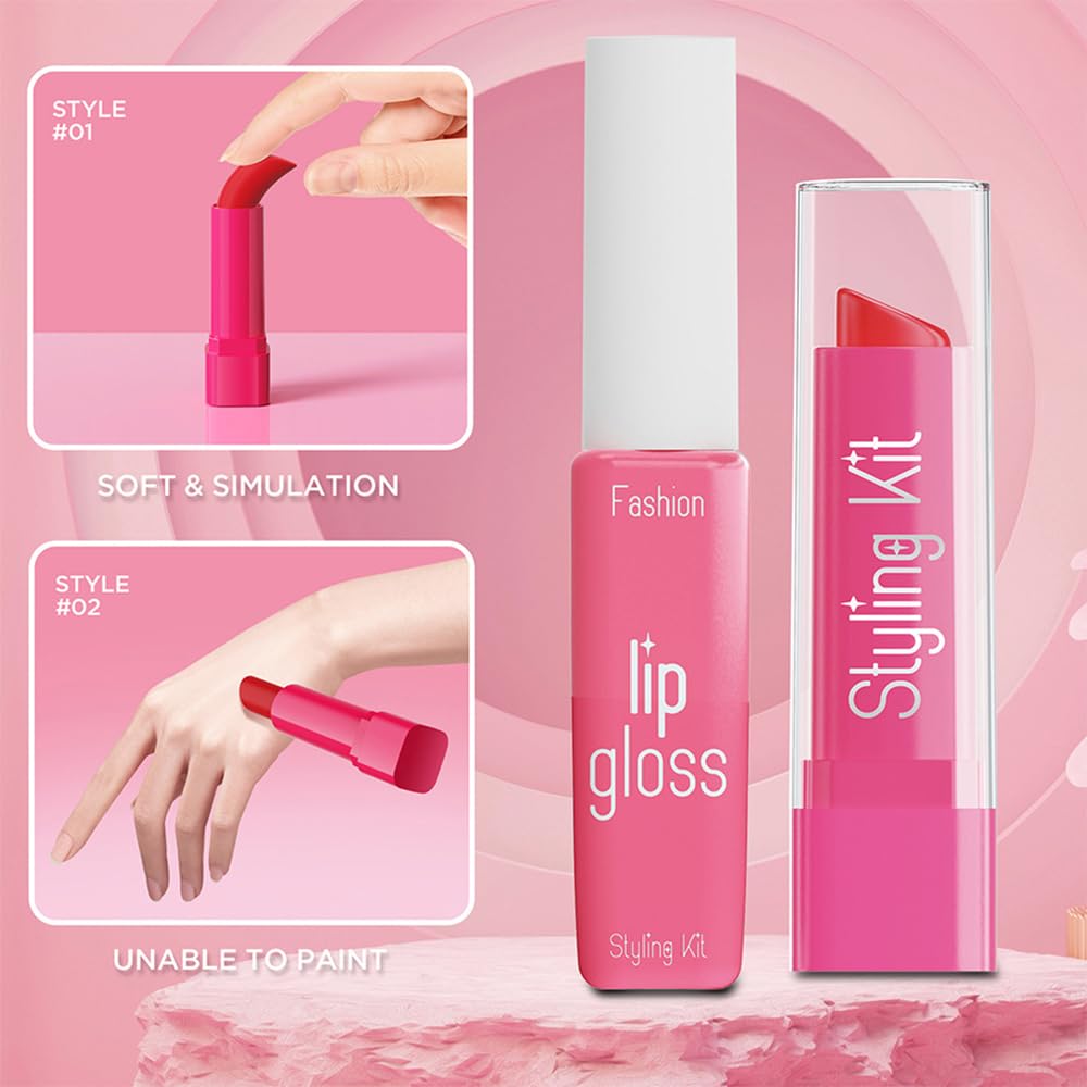WenToyce Pretend Makeup Kit for Girls – 11-Piece Kids Cosmetic Play Set in Pink