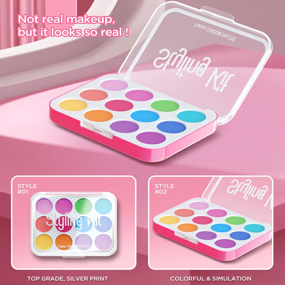 WenToyce Pretend Makeup Kit for Girls – 11-Piece Kids Cosmetic Play Set in Pink
