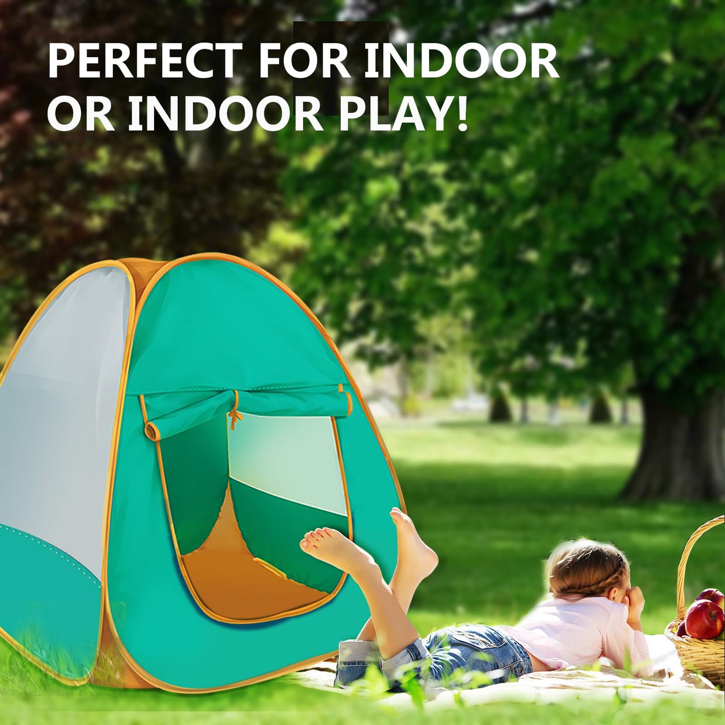 WEOKLL Kids Pop Up Play Tent – Spacious Indoor/Outdoor Playhouse for 2–3 Kids