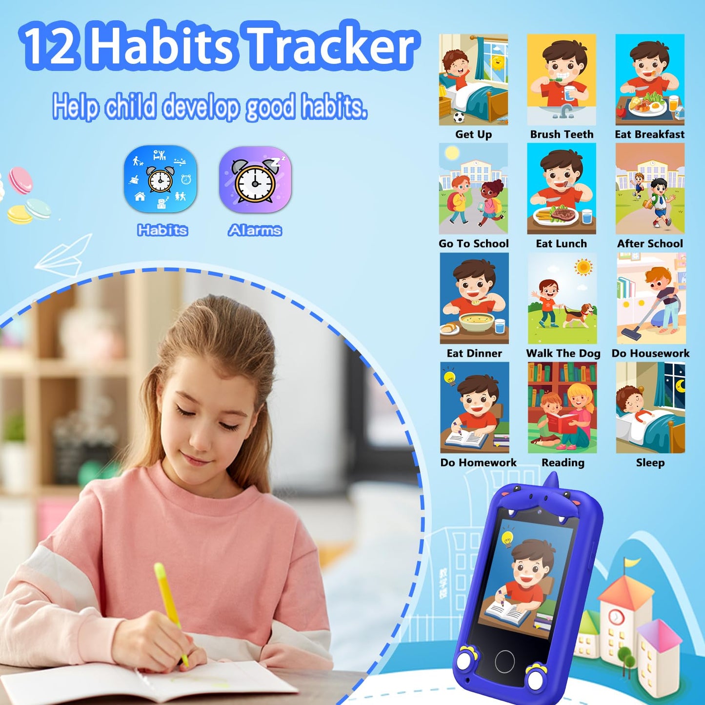 WEOLULI Kids Phone: Educational Smartphone Toy for 3-10 Year Olds – Camera, Games, Music