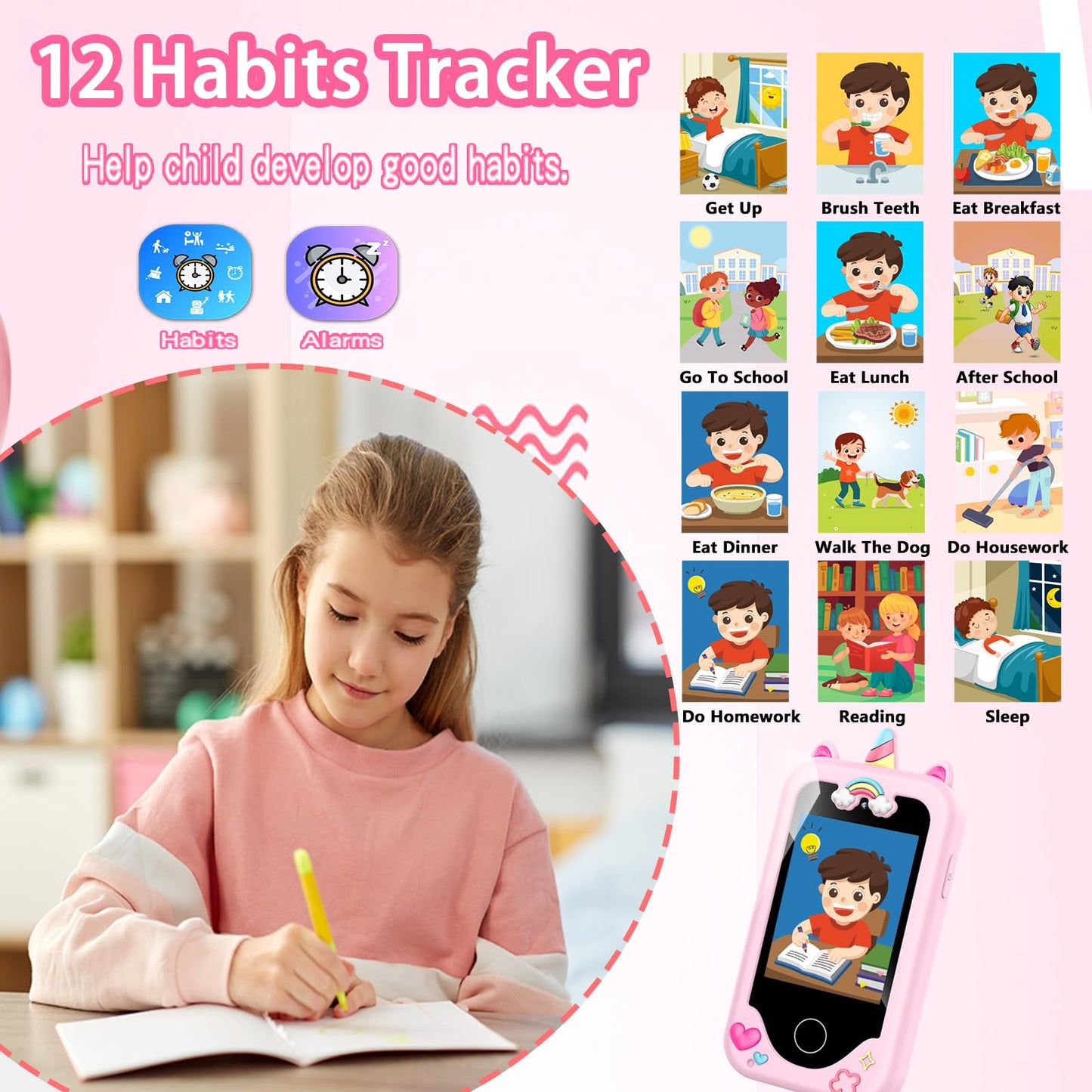 WEOLULI Kids Smart Phone with Dual Camera – Learn, Play & Music (Ages 3–10)
