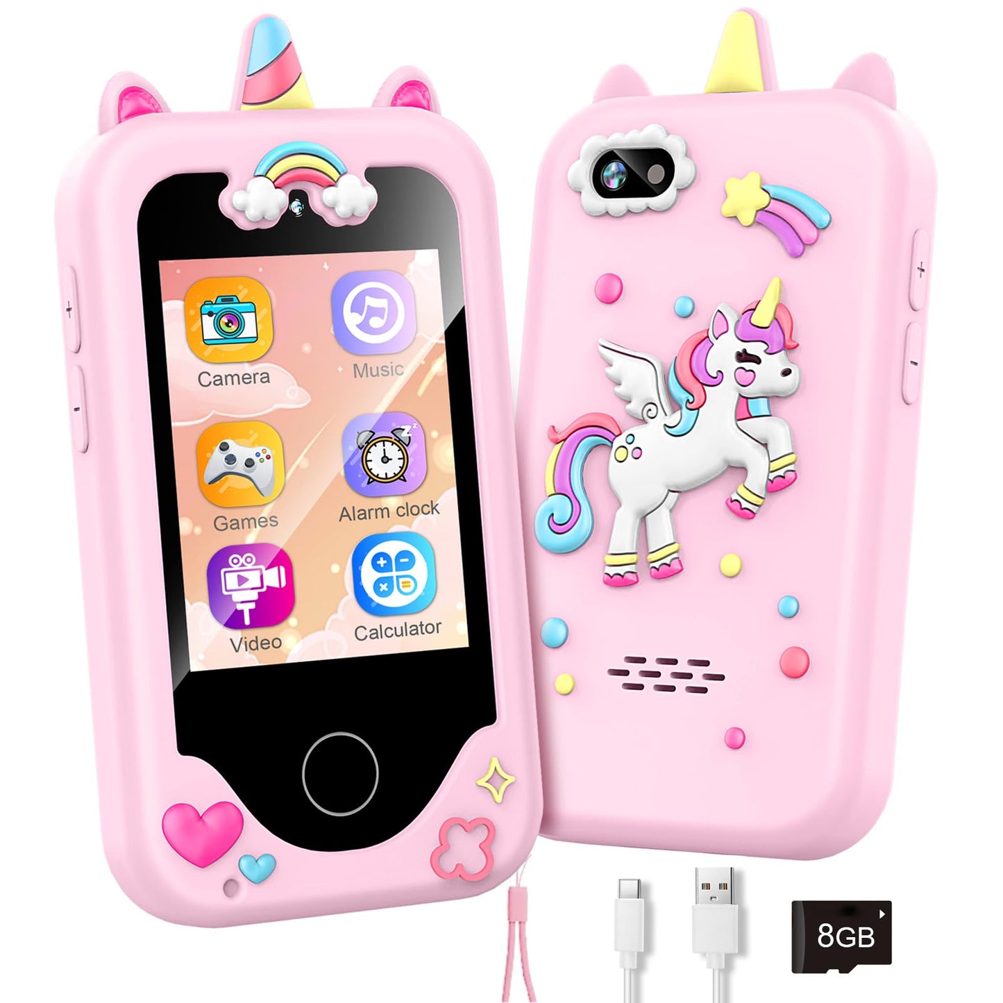 WEOLULI Kids Smart Phone with Dual Camera – Learn, Play & Music (Ages 3–10)