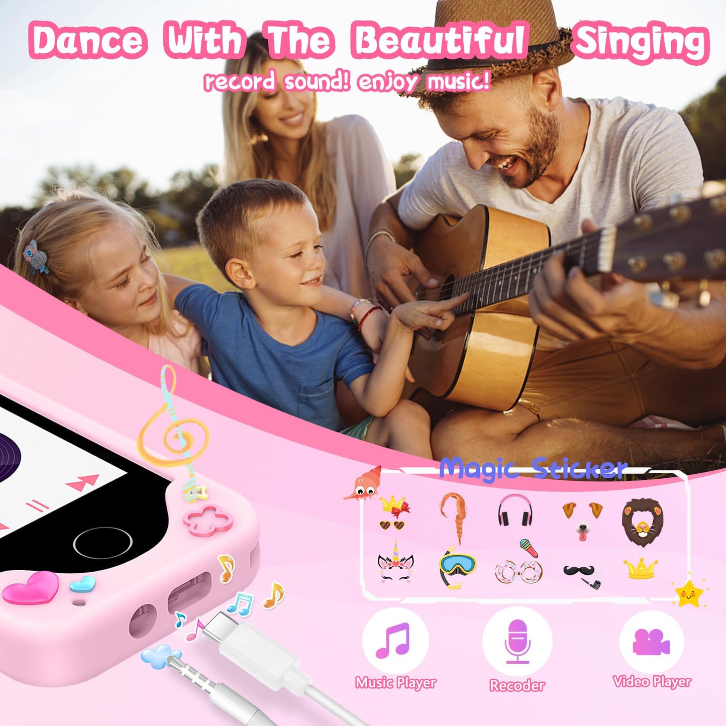 WEOLULI Kids Smart Phone with Dual Camera – Learn, Play & Music (Ages 3–10)