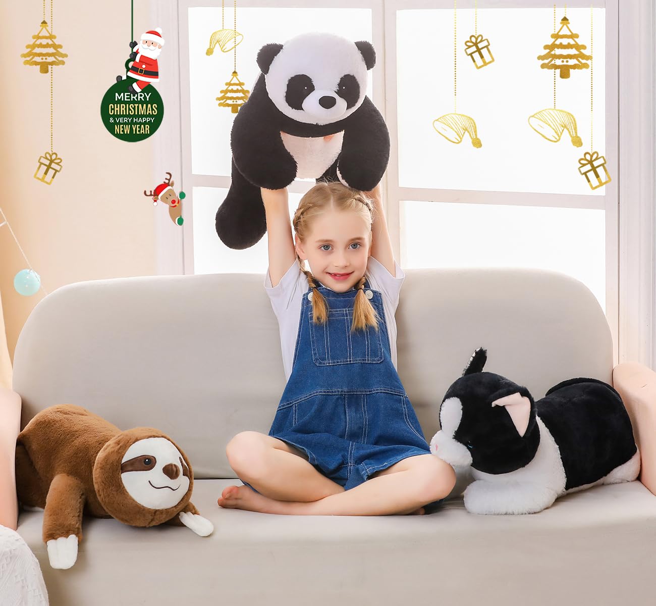 Wepop 5lb Weighted Panda Plush – 24in Big Plush Pillow for Adults and Kids
