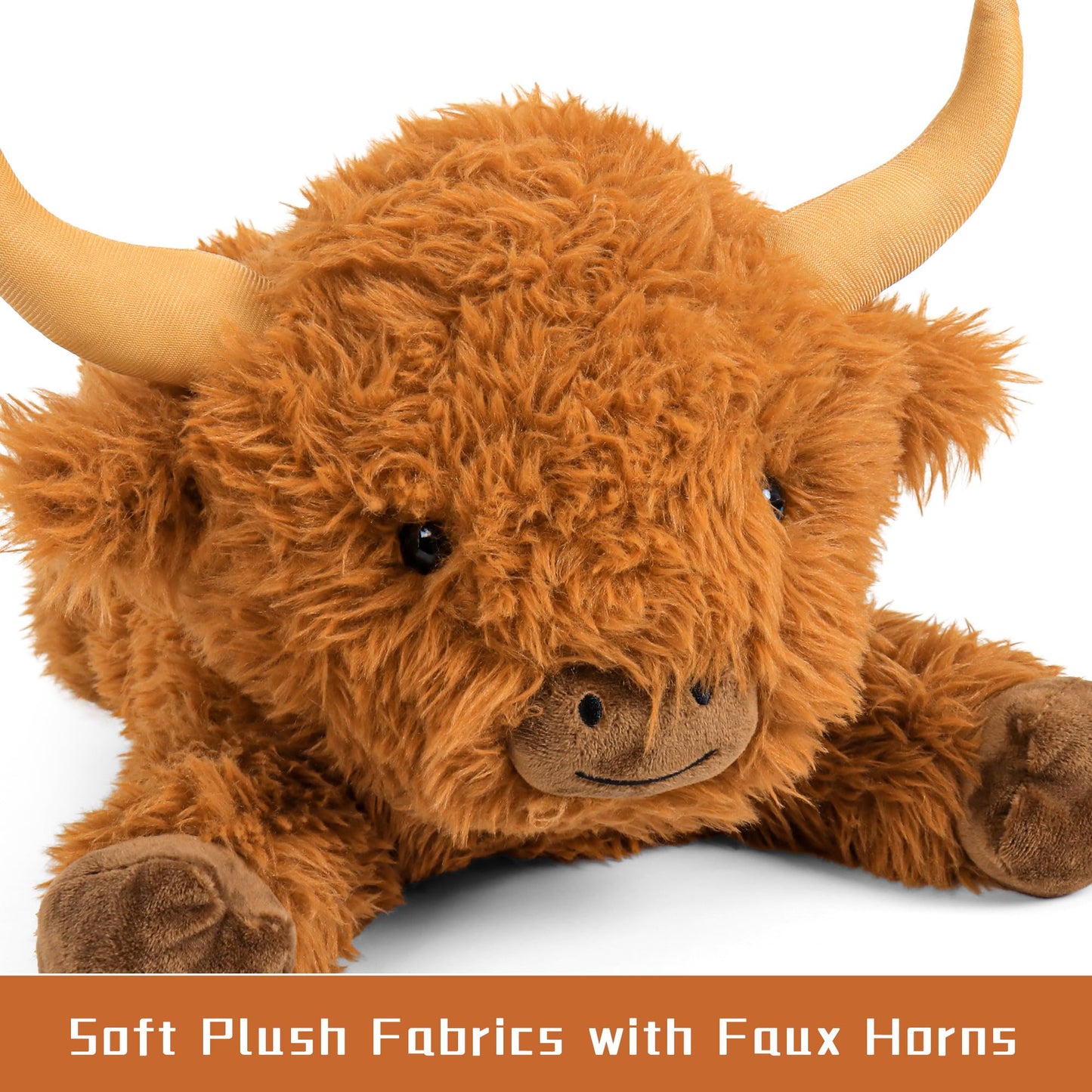 Wepop 5lbs Highland Cow Weighted Plush - 22in Giant Highland Cow Plush Toy for Kids & Adults