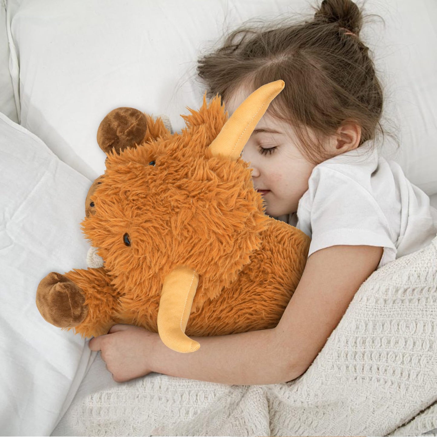 Wepop 5lbs Highland Cow Weighted Plush - 22in Giant Highland Cow Plush Toy for Kids & Adults
