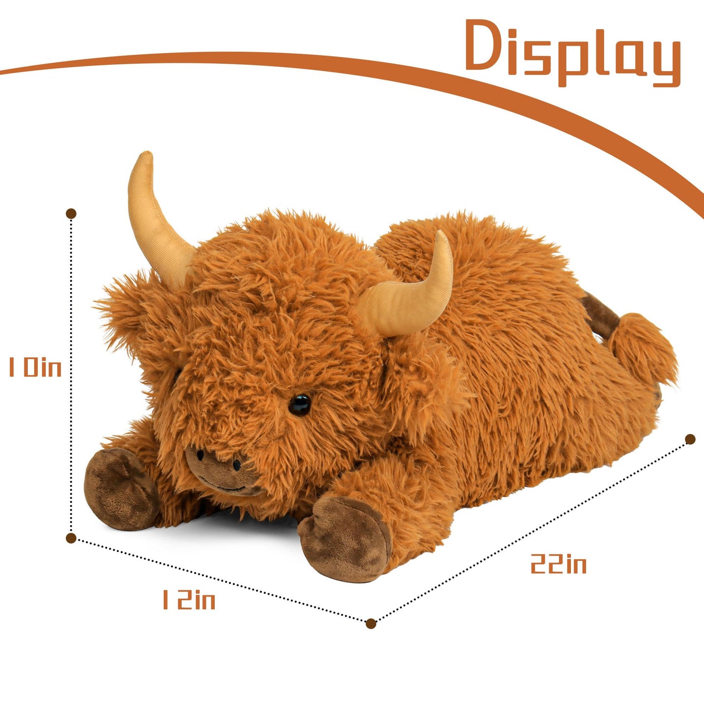 Wepop 5lbs Highland Cow Weighted Plush - 22in Giant Highland Cow Plush Toy for Kids & Adults