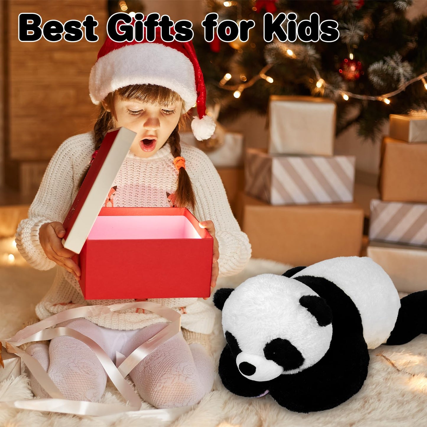 Wepop 5lb Weighted Panda Plush – 24in Big Plush Pillow for Adults and Kids