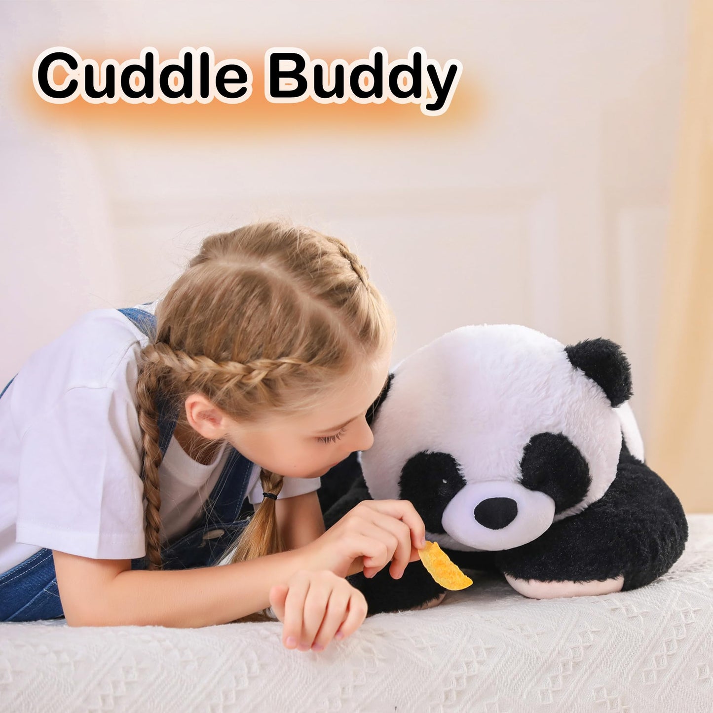 Wepop 5lb Weighted Panda Plush – 24in Big Plush Pillow for Adults and Kids