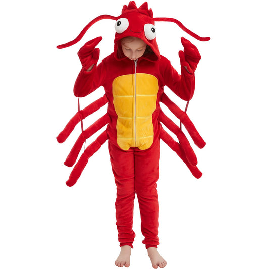 WEQJC Kids Flannel Animal Onesie Costume – Cozy One-Piece Dress-Up for Halloween & Christmas