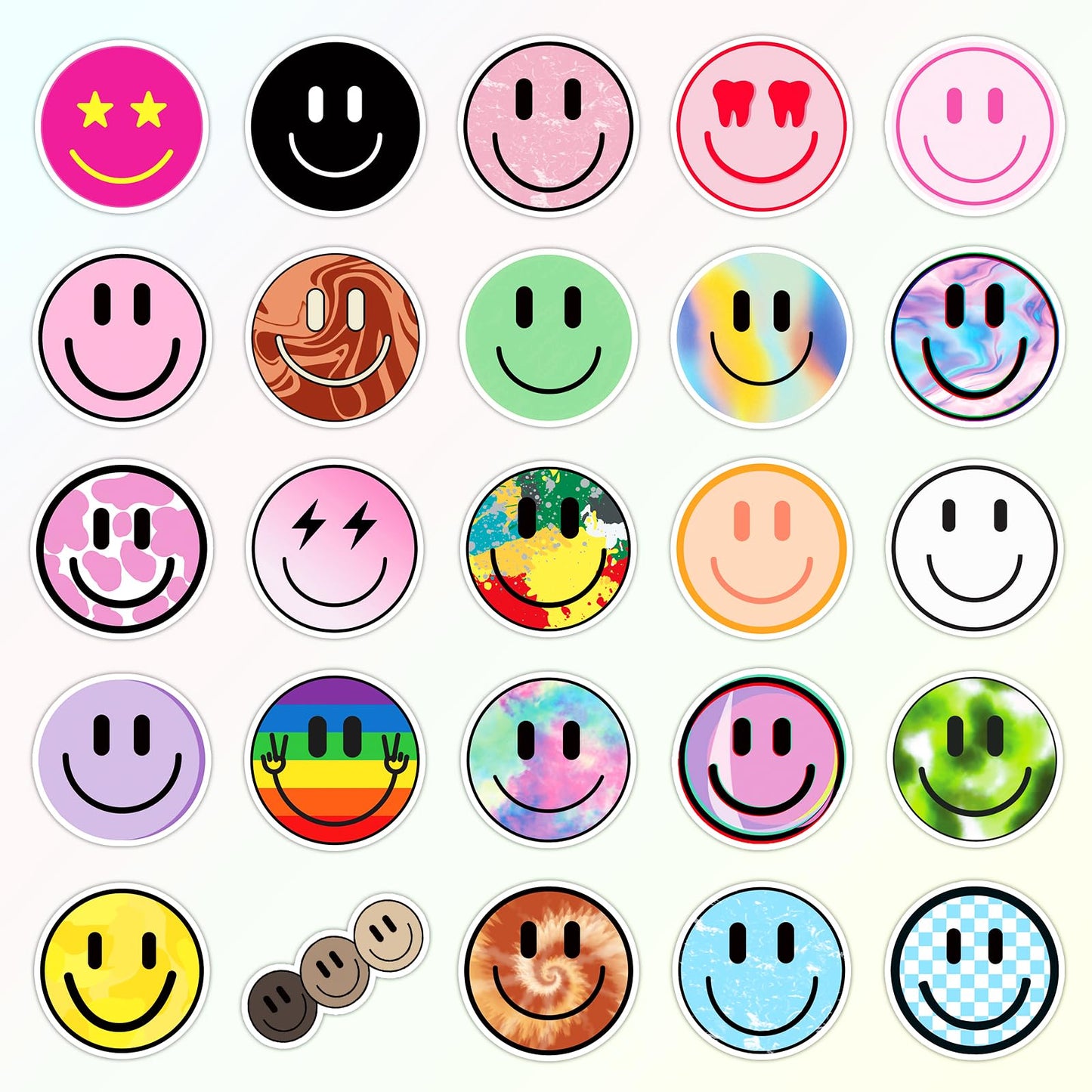 Wercokt 50PCS Smiling Stickers – Cute Kids Water Bottle & Notebook Decor