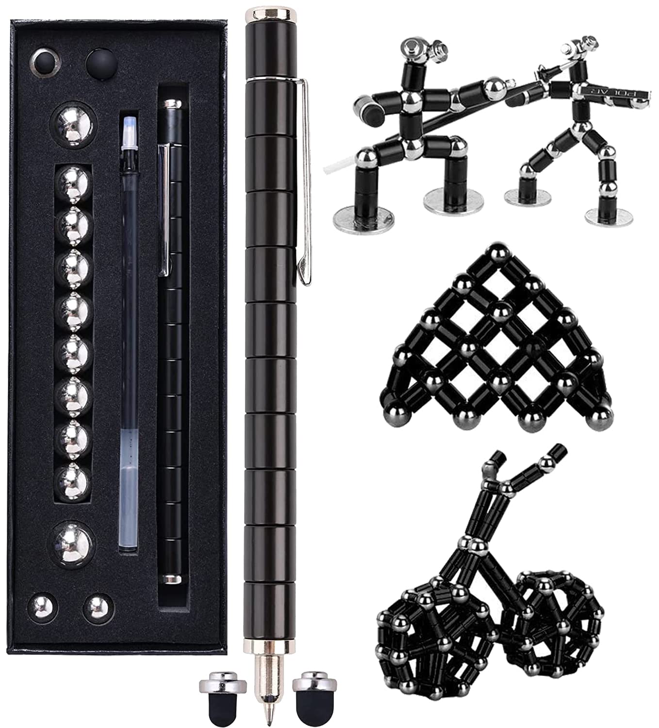 Wercow Fidget Pen - Decompression Magnetic Pen for Focus, Creativity & Play (Black)