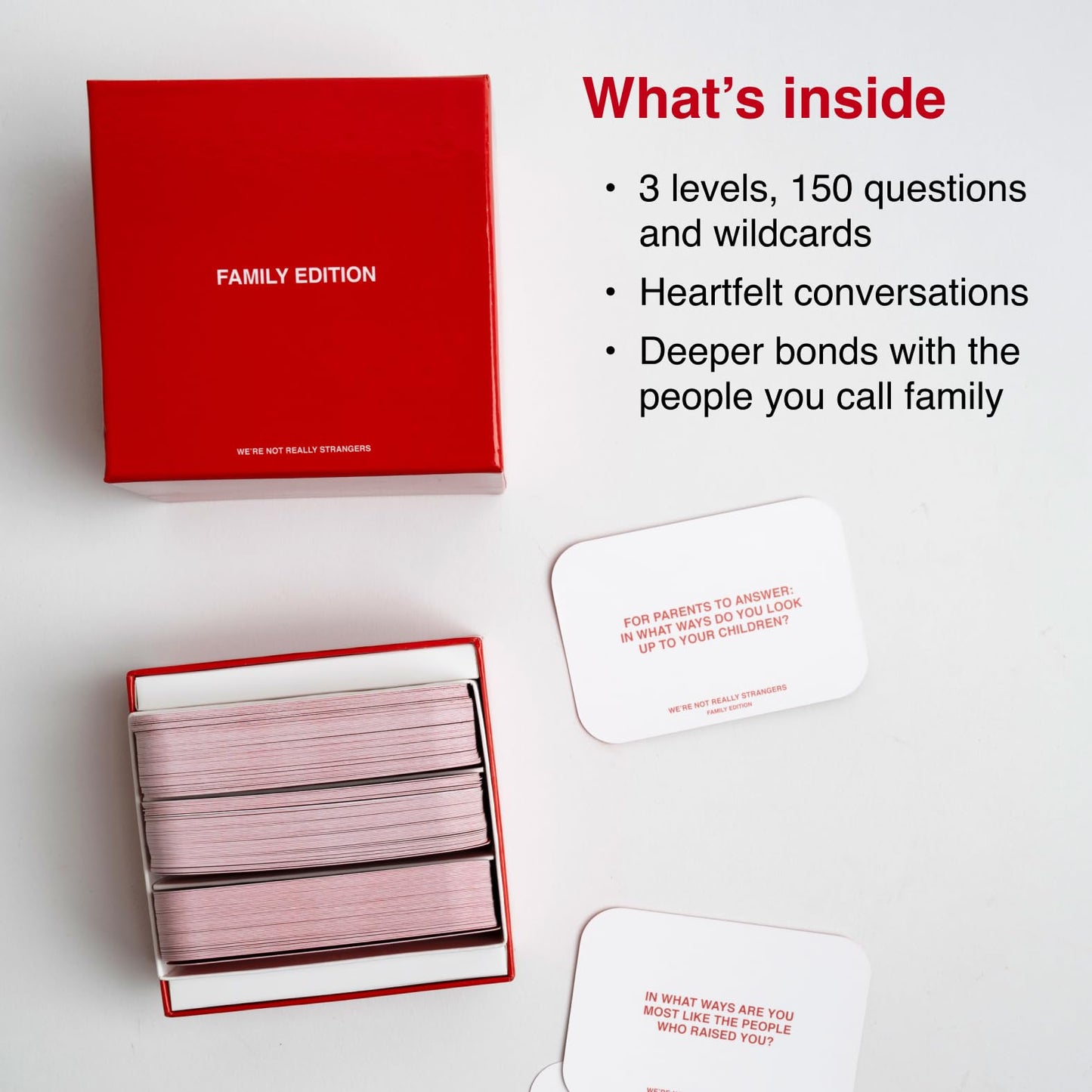 WE'RE NOT REALLY STRANGERS Family Edition Card Game – 150 Conversation Cards for Adults, Teens & Families | 2-6 Players