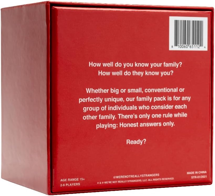 WE'RE NOT REALLY STRANGERS Family Edition Card Game – 150 Conversation Cards for Adults, Teens & Families | 2-6 Players