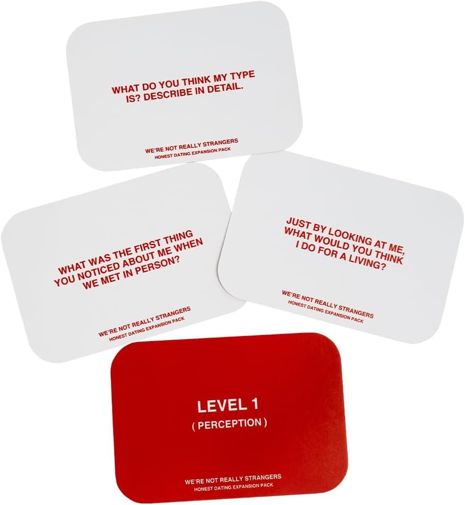 WE'RE NOT REALLY STRANGERS Honest Dating Expansion Pack – 50 Cards & Wild Cards for Couples (Ages 18+, 2 Players)