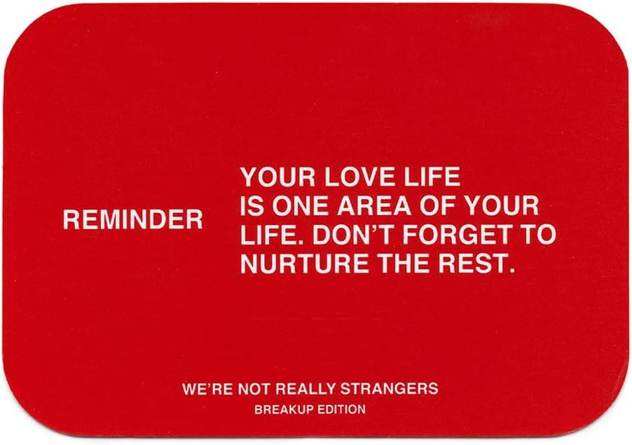 WE'RE NOT REALLY STRANGERS Breakup Expansion – 51 Introspective Cards for Self-Reflection, 1-2 Players, Ages 18+