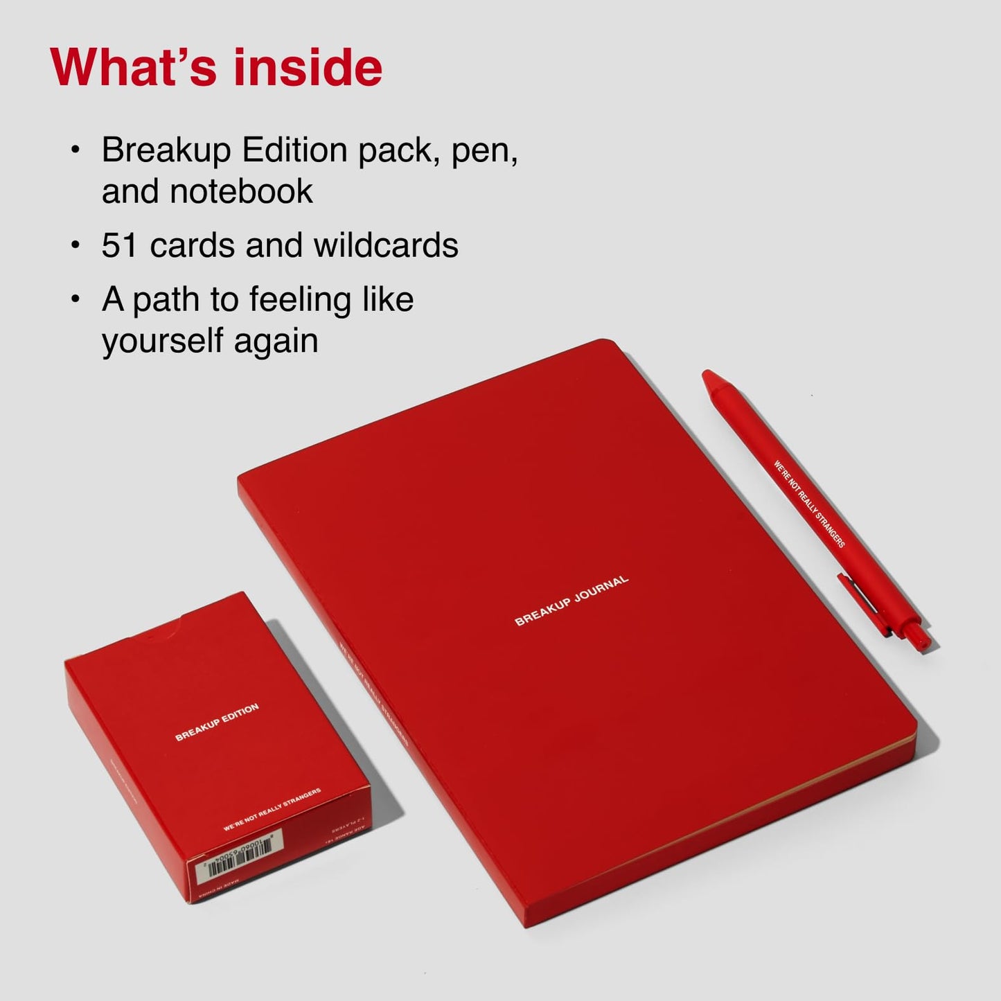 WE'RE NOT REALLY STRANGERS Breakup Kit – 51 Cards & Journal for Healing & Moving On | 18+ | 1–2 Players
