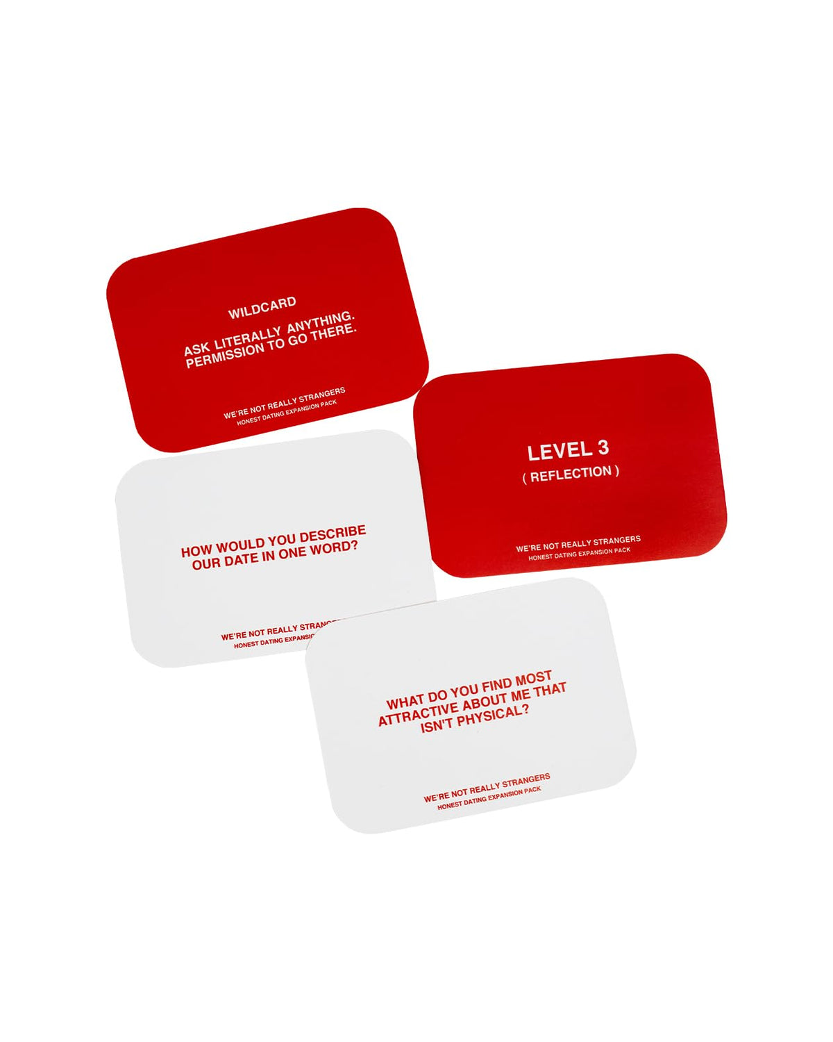 WE'RE NOT REALLY STRANGERS Honest Dating Expansion Pack – 50 Cards & Wild Cards for Couples (Ages 18+, 2 Players)