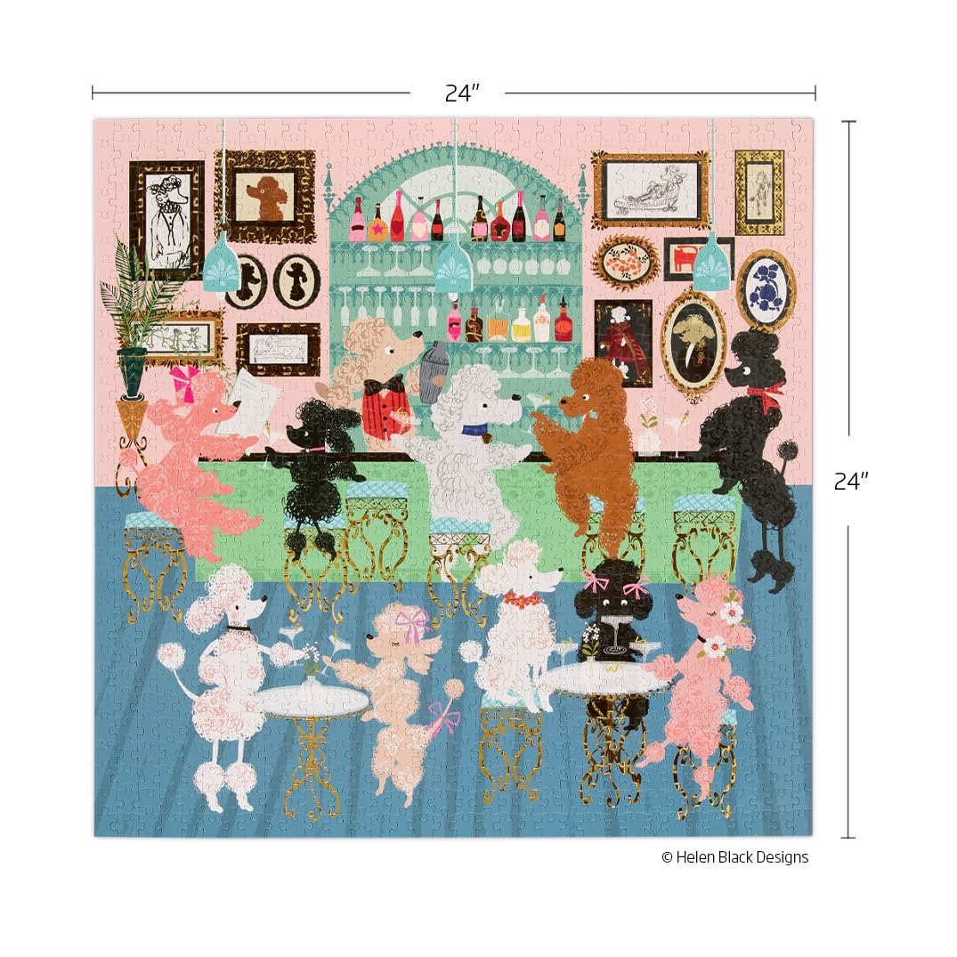 WerkShoppe Poodle Martini Lounge – Square 1000-Piece Puzzle (24x24)