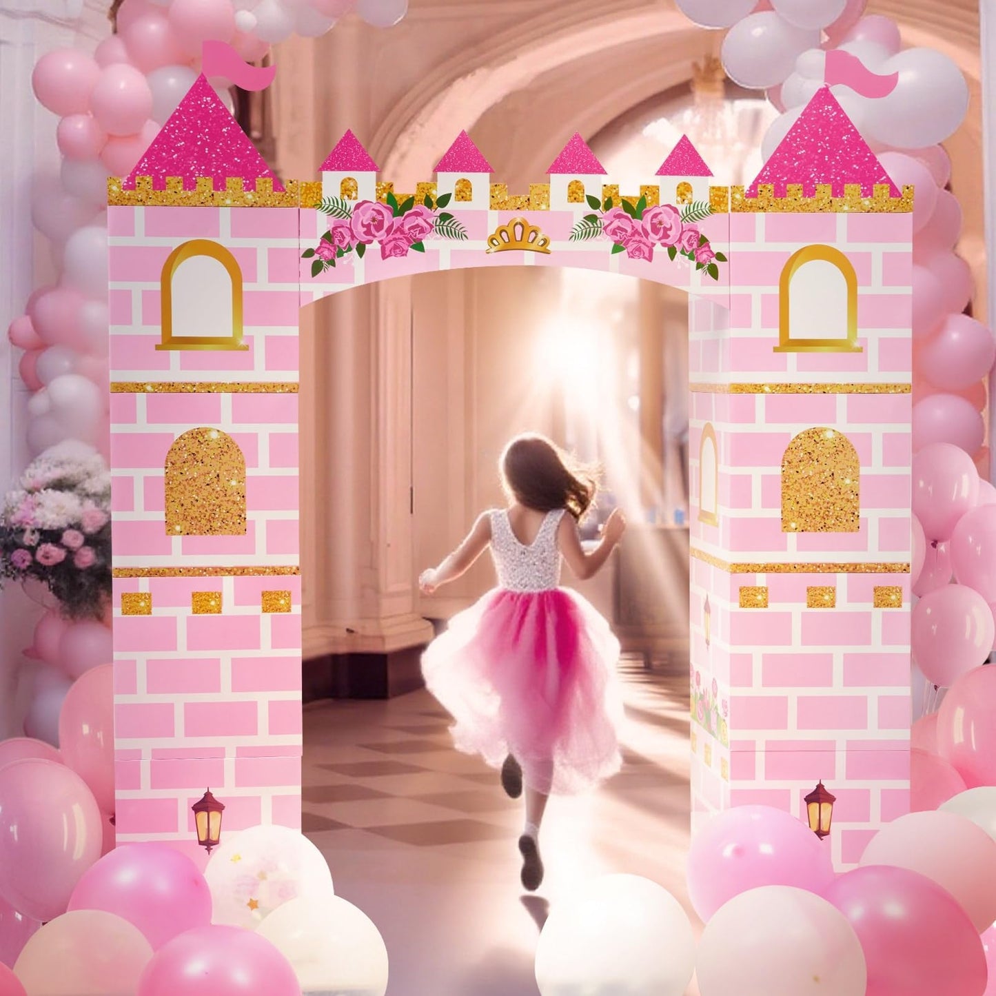 WERNNSAI 11 PCS Princess Party Decorations – Pink Castle Playhouse Kit