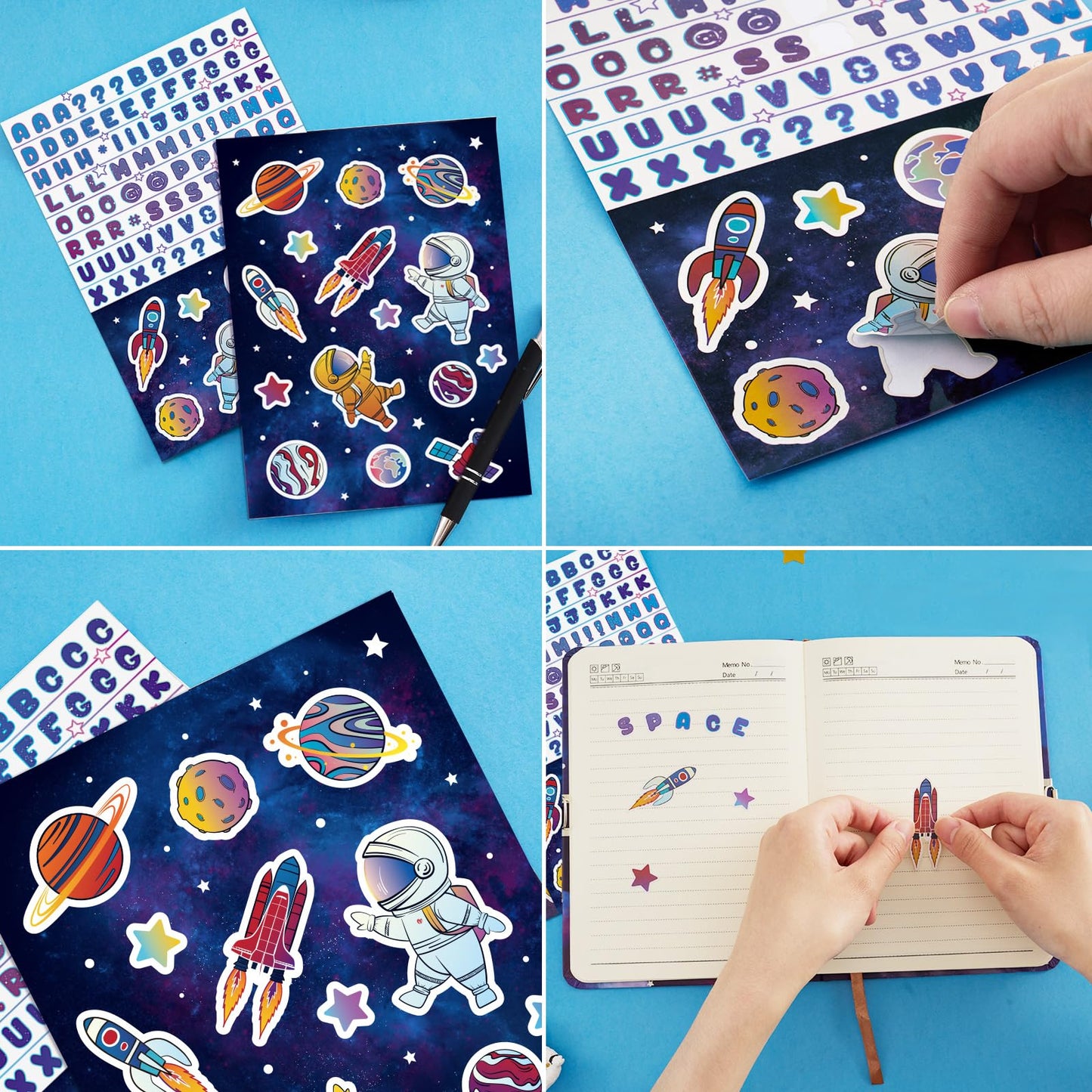WERNNSAI Luminous Space Kids Diary – Glow-in-the-Dark Secret Diary with Lock (A5)