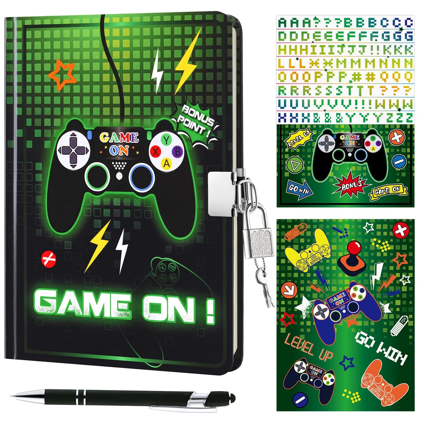 WERNNSAI Luminous Kids Diary for Boys – Secret Lock Journal, A5 Gift Set