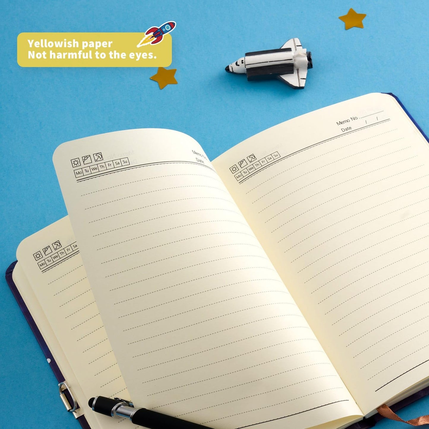 WERNNSAI Luminous Space Kids Diary for Boys — Secret Lock Journal, A5 Lined & Drawing