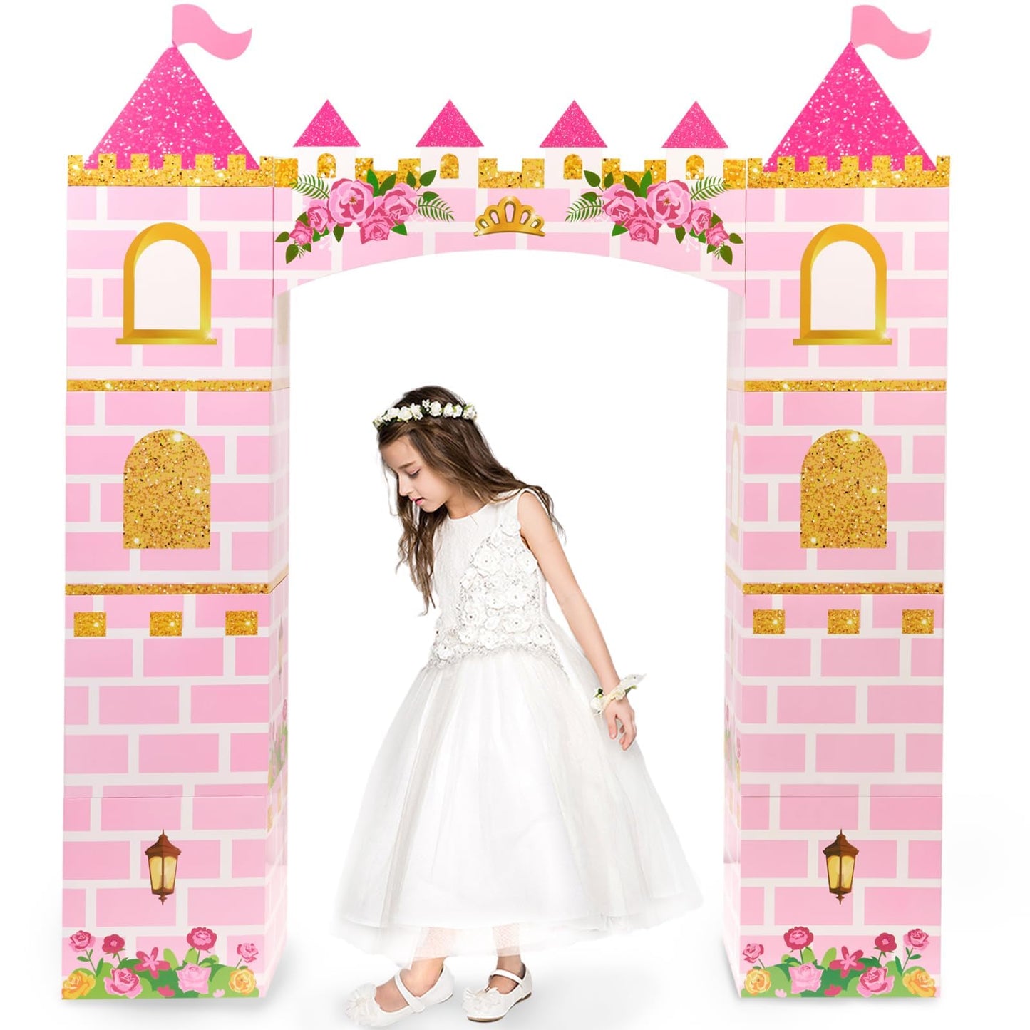WERNNSAI 11 PCS Princess Party Decorations – Pink Castle Playhouse Kit