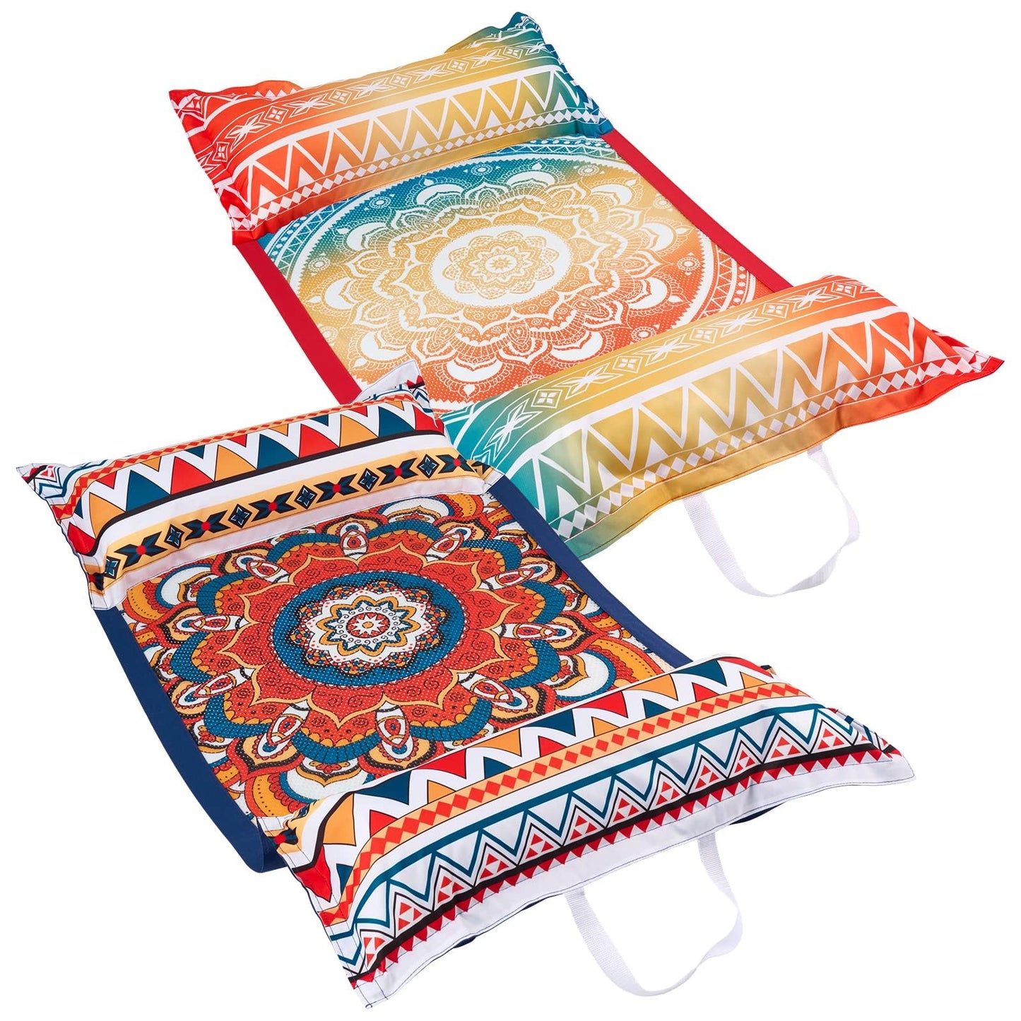 WERNNSAI Adults Pool Floats – 2 Pack Boho 4-in-1 Saddle Lounge Hammock