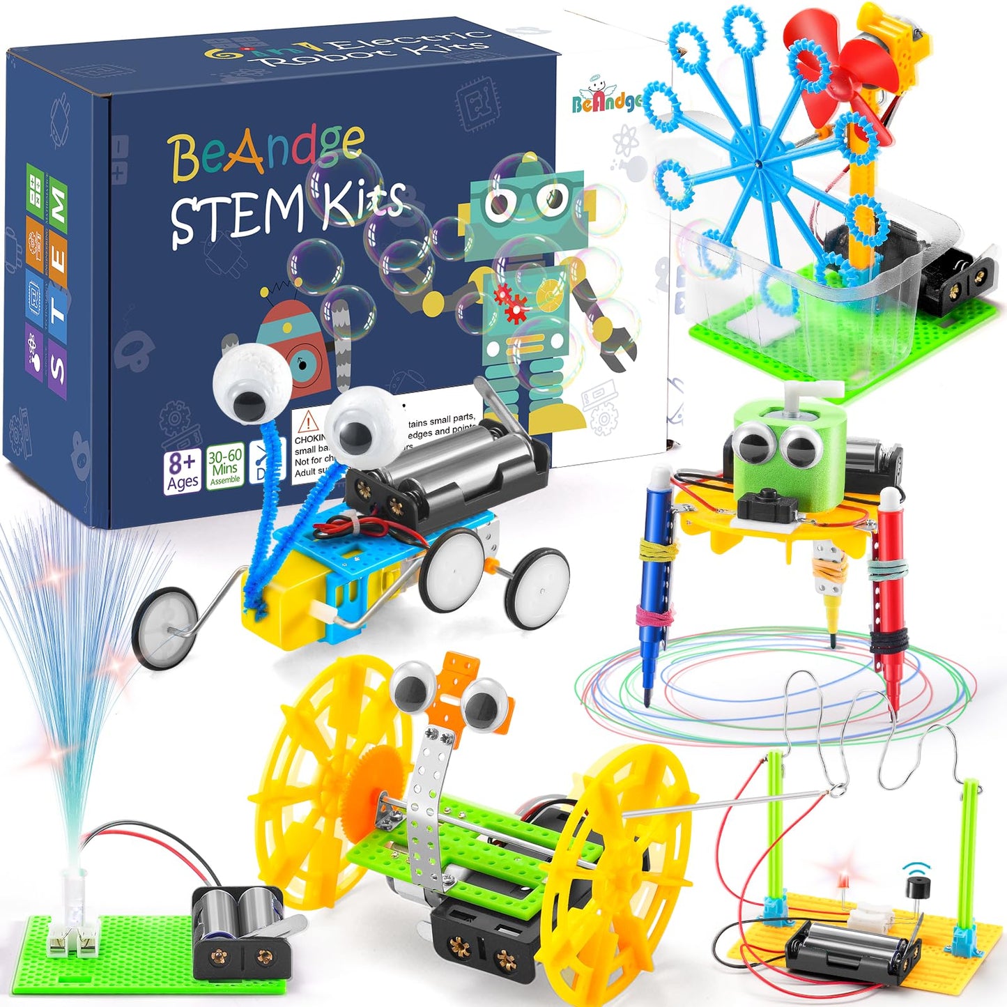 WESAYEE Science STEM Kits for Kids 8-13 — 6-in-1 Robotics & Coding DIY Projects
