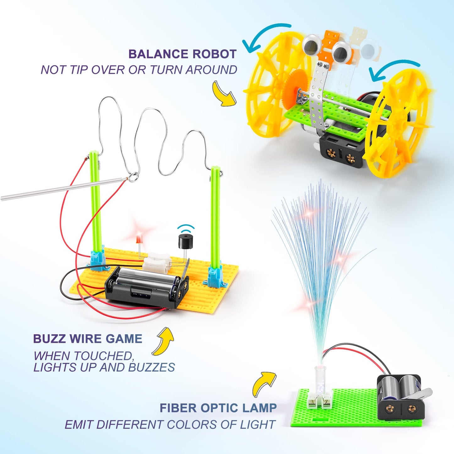 WESAYEE Science STEM Kits for Kids 8-13 — 6-in-1 Robotics & Coding DIY Projects