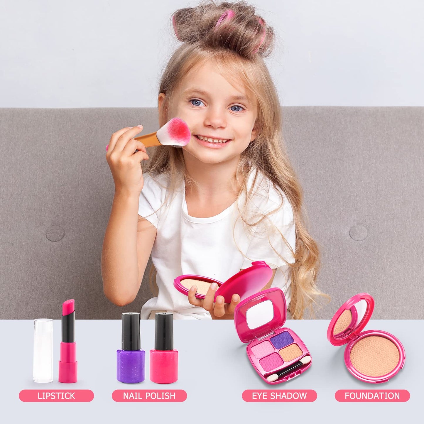 WESAYEE Toddler Purse with Pretend Makeup Kit – Dress-Up Set for Girls 3-8