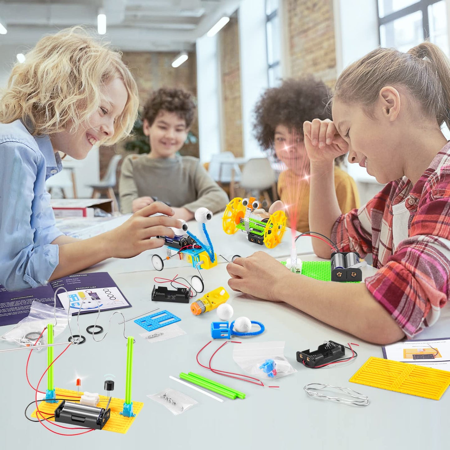 WESAYEE Science STEM Kits for Kids 8-13 — 6-in-1 Robotics & Coding DIY Projects