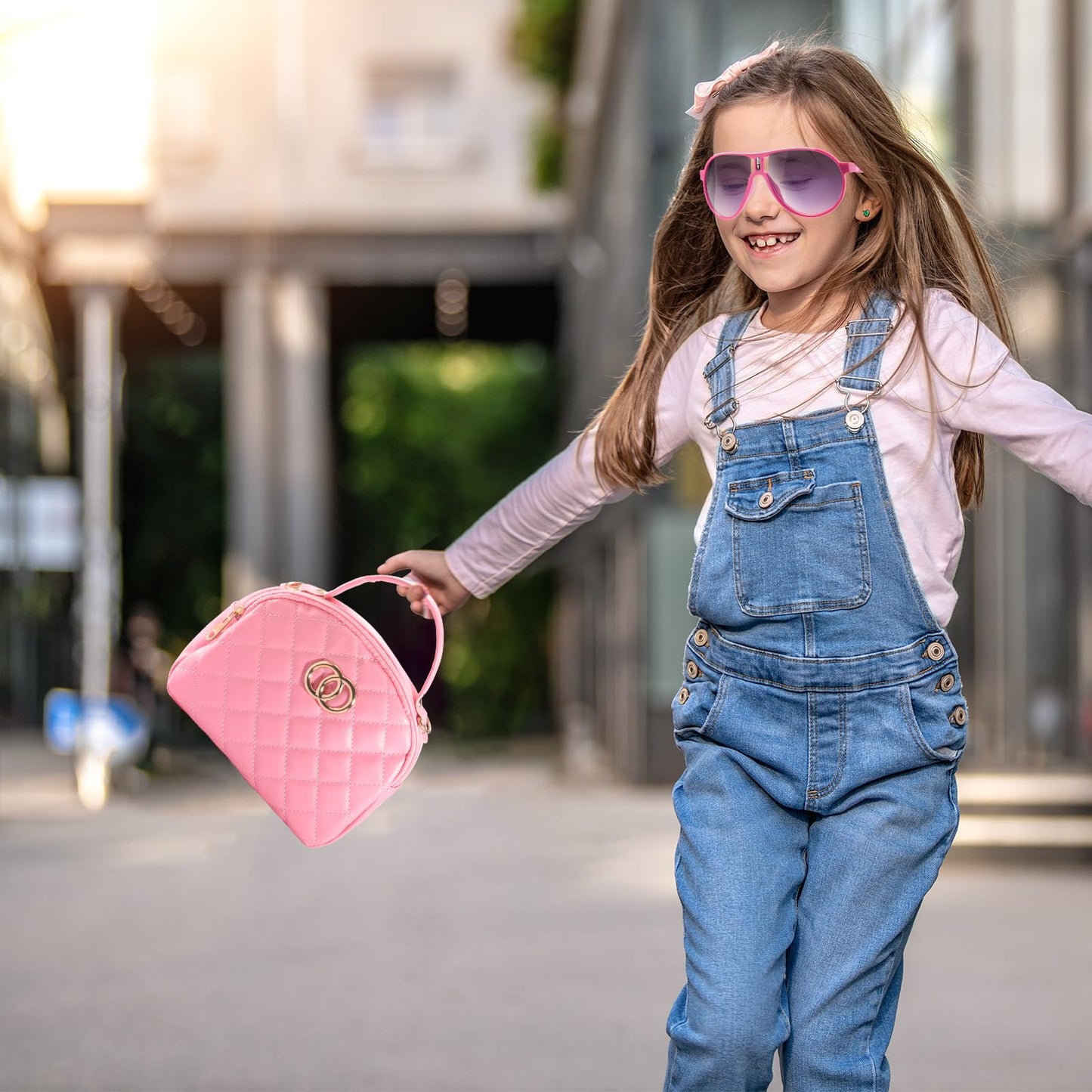 WESAYEE Little Girls Purse – Pretend Play Makeup Kit for Toddlers 3-6 | Pink Princess Accessories