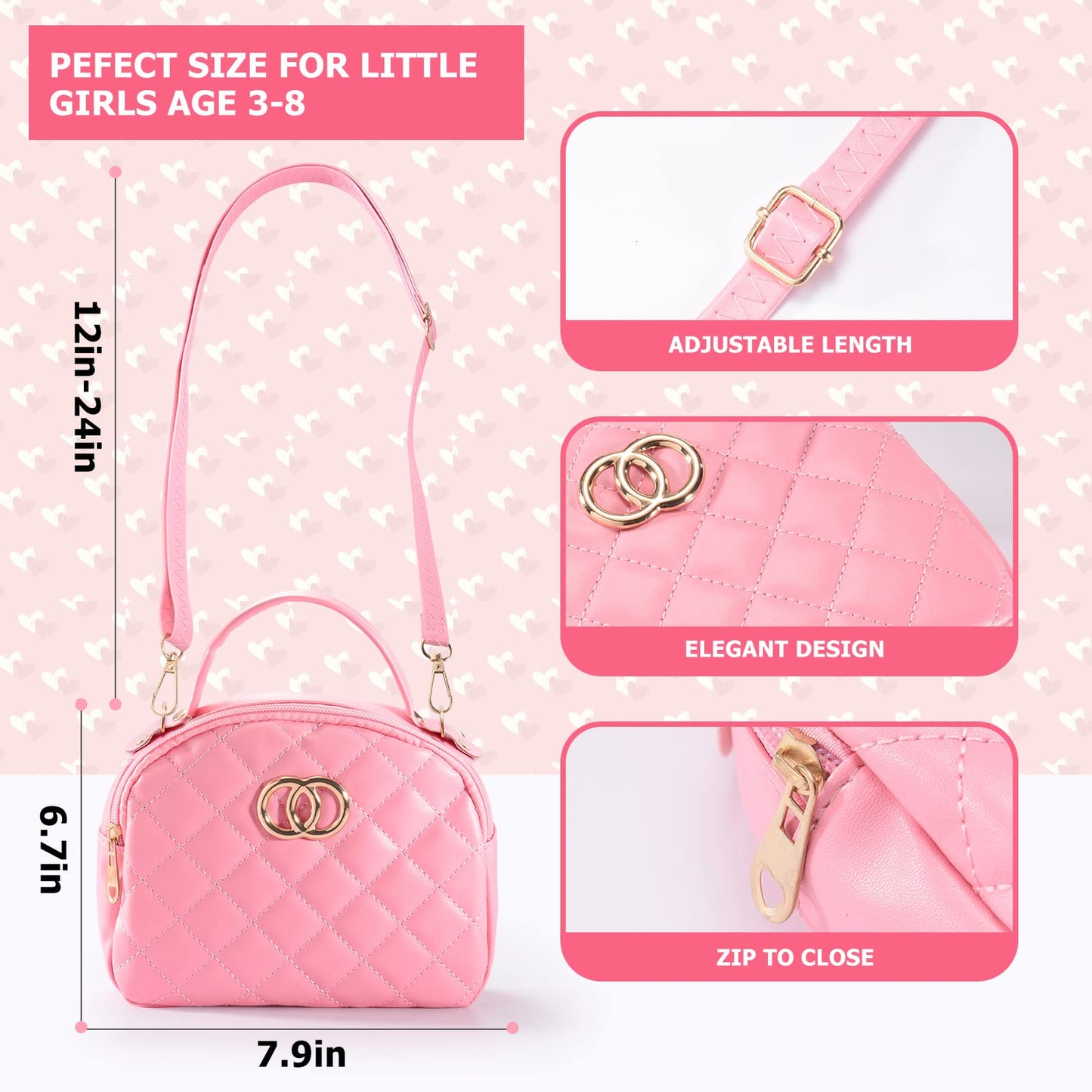 WESAYEE Toddler Purse with Pretend Makeup Kit – Dress-Up Set for Girls 3-8