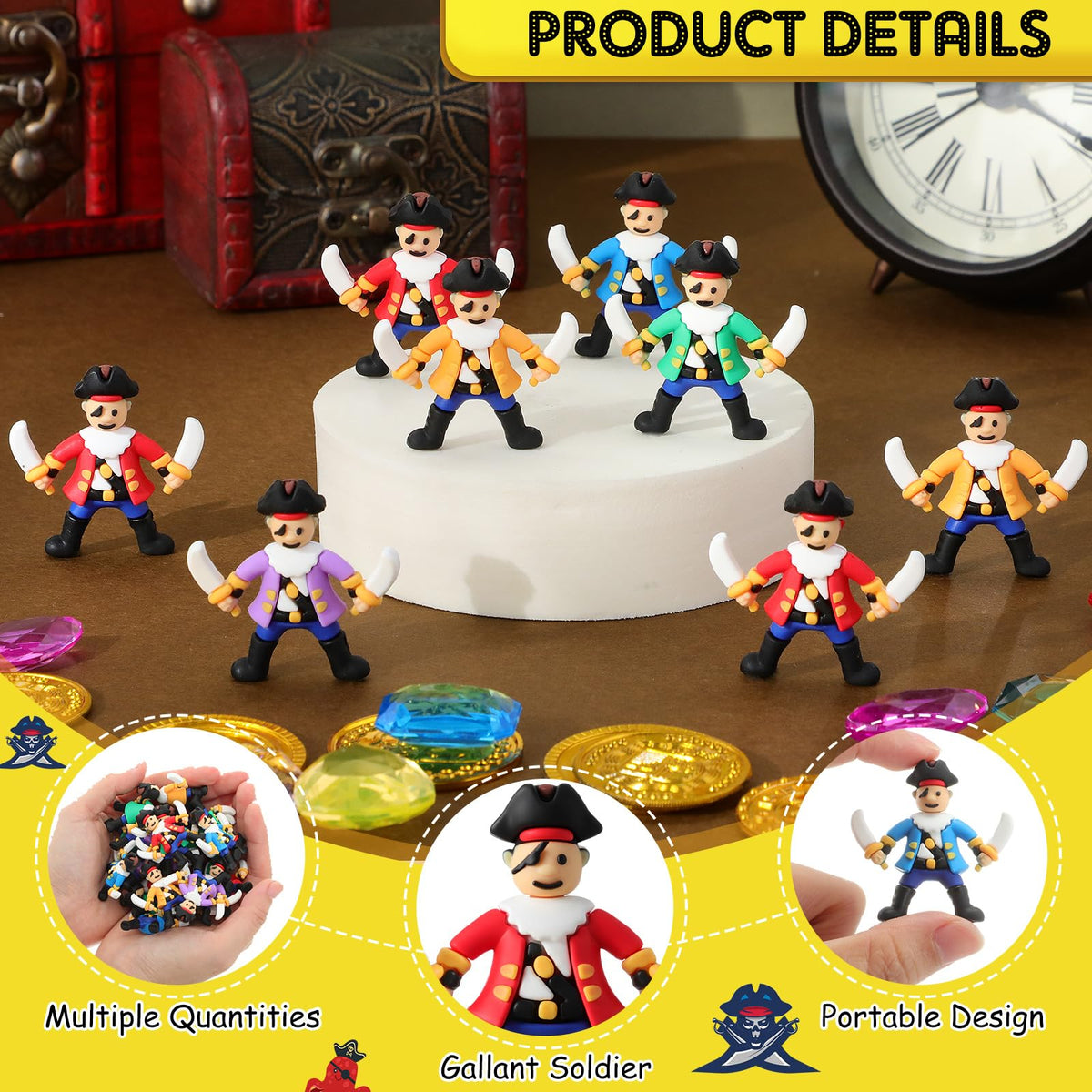 Wesiti 50 Pcs Mini Pirate Figurines – Party Favors, Cake Toppers & Decor