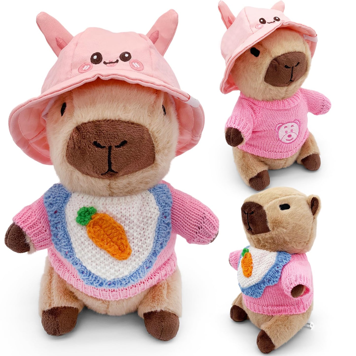 WESOPAN Capybara Plush Toy - 23/30/35 cm Pink Cuddly Stuffed Animal | Gift for Kids