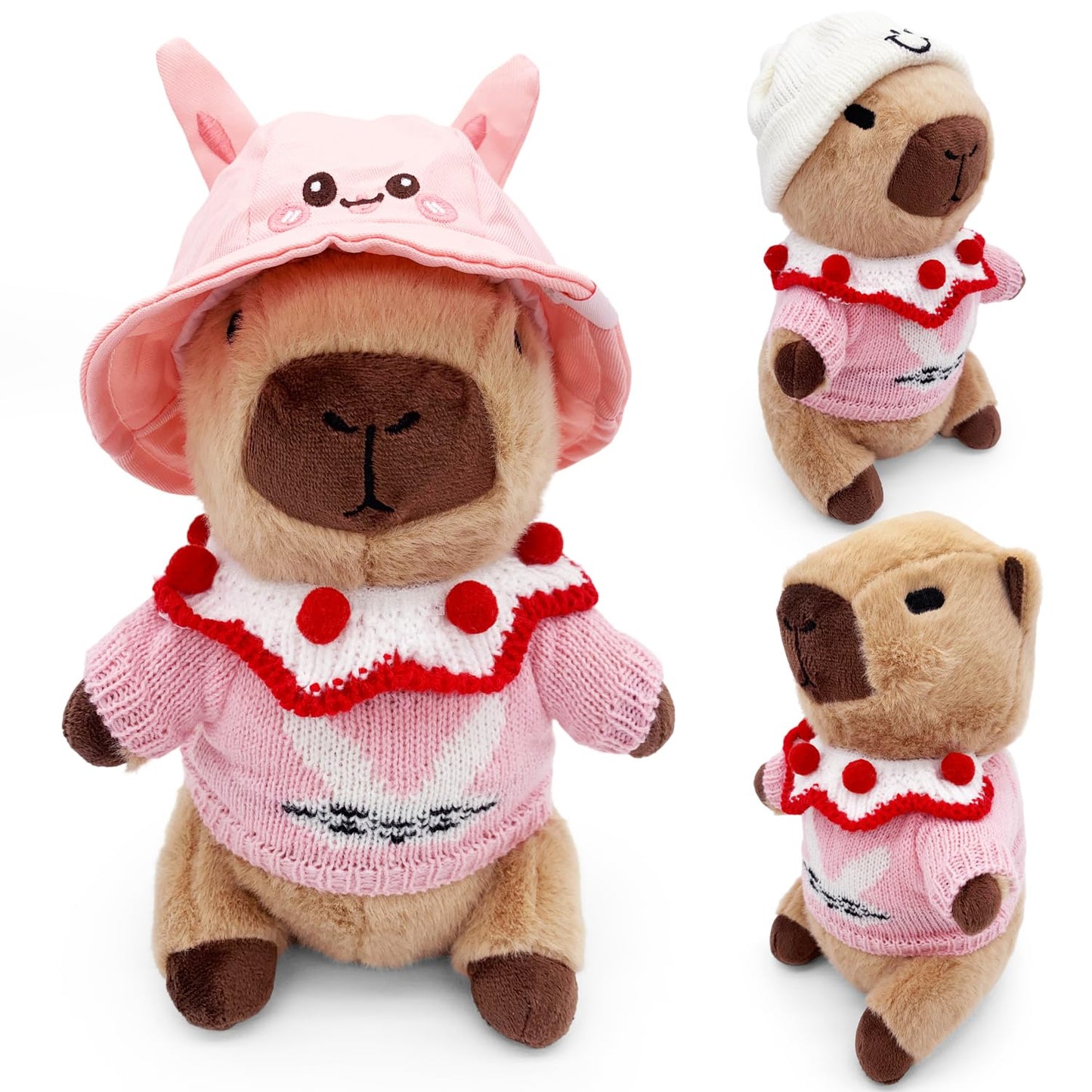 WESOPAN Capybara Plush Toy - 23/30/35 cm Pink Cuddly Stuffed Animal | Gift for Kids