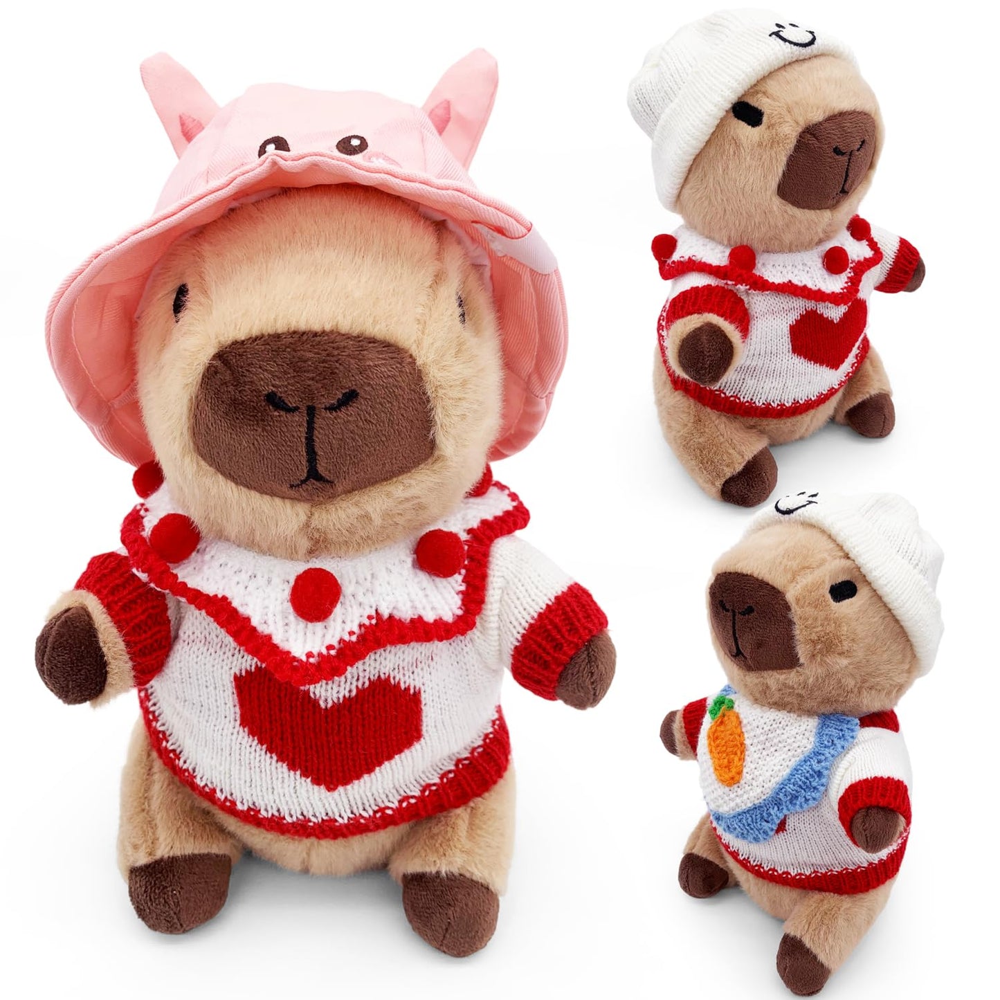 WESOPAN Capybara Plush Toy - 23/30/35 cm Pink Cuddly Stuffed Animal | Gift for Kids