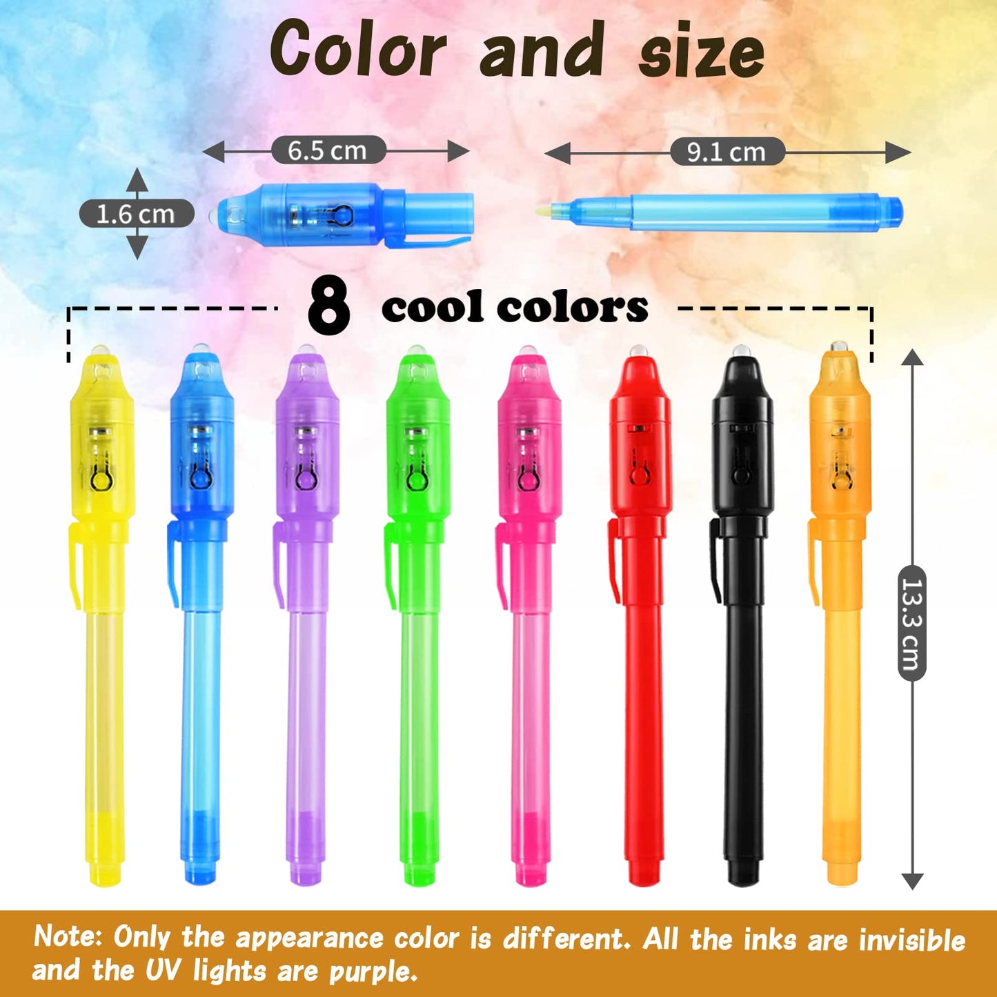 WEST STORY 16PCS Invisible Ink Spy Pen Set – Secret Messages & Party Favors for Kids