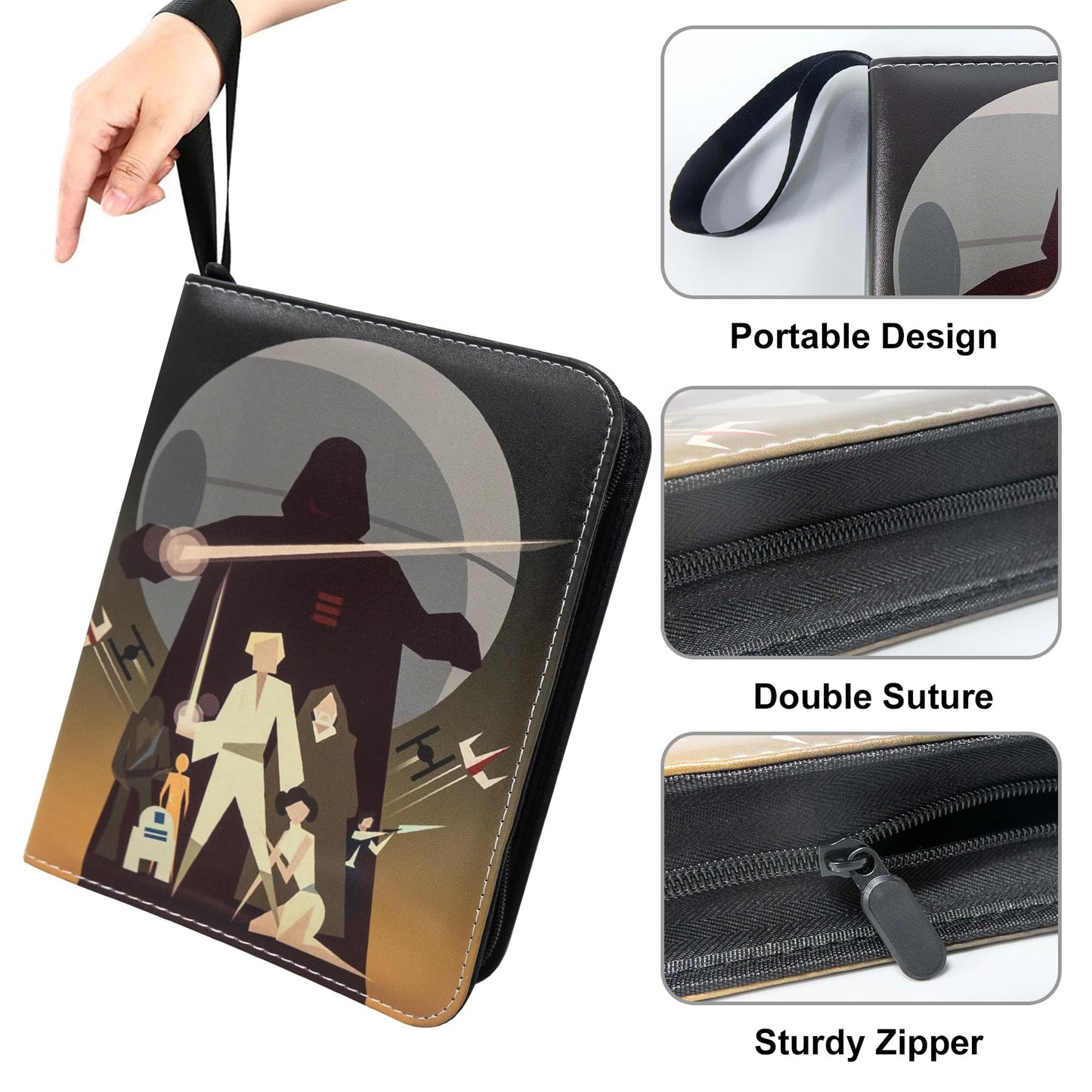 WEST TUNE Card Binder 4-Pocket with 60 Removable Sheets – Waterproof Trading Card Organizer (Up to 480 Cards)