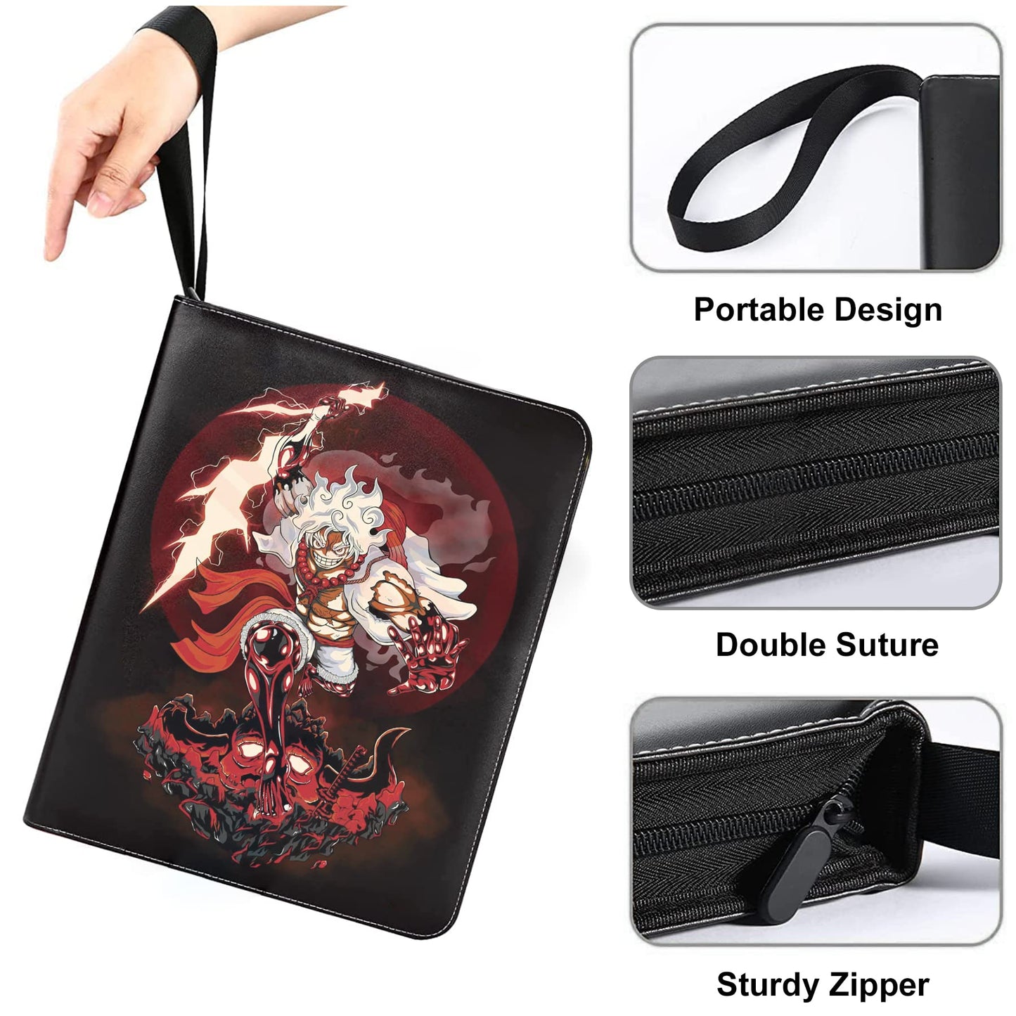 WEST TUNE Trading Card Binder for One Piece Card Game | 900 Cards, 9-Pocket, Waterproof PU Cover